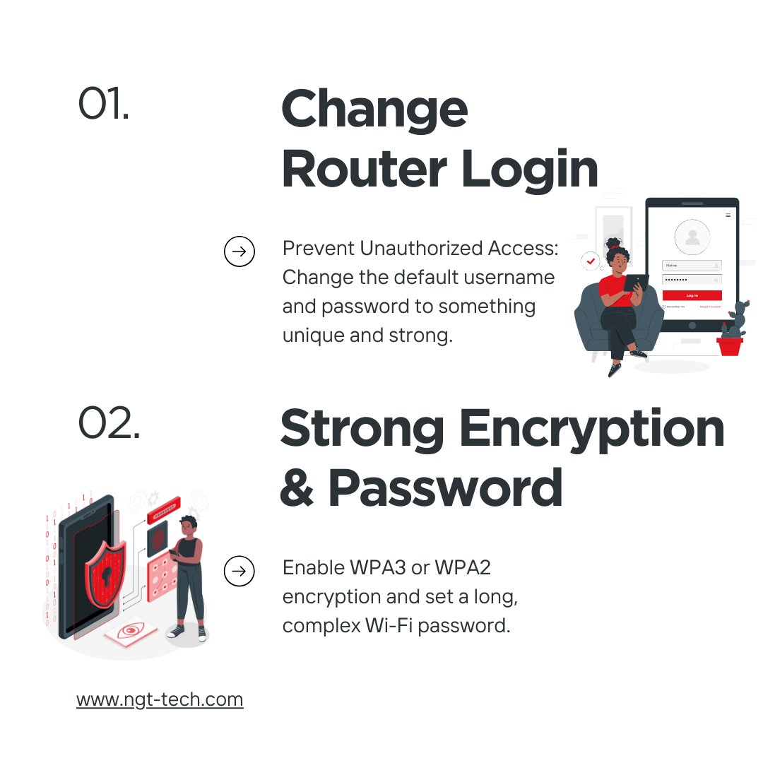 NGTTech's tweet image. 🔒 Home Wi-Fi networks are vulnerable to cyber threats. How secure is yours? Discover tips to enhance safety with simple measures. 🚀

For more info📞 +971600564888 📧 inquiry@ngt-tech.com
#NGT #Cybersecurity #NGTtechnology #AMC #NetworkSolution #ITservices #Security
