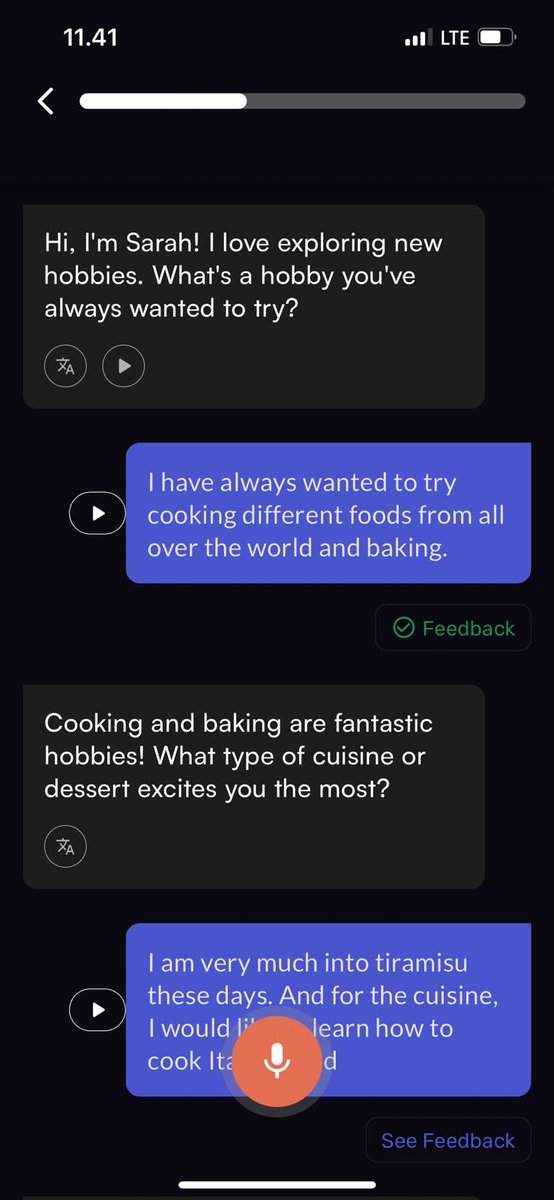 elisabetguwanto's tweet image. kalo pengen improve English speaking tapi ga punya temen latihan, coba pake app ini deh!

asli ini membantu banget, soalnya ada feedback yg detail buat vocab, pronunciation, grammar &amp;amp; fluency kita.

komen kalo mau aku spill nama app-nya 👀