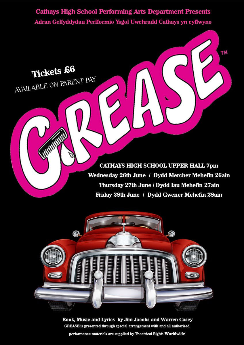 HOY9MrWilliams's tweet photo. Todays Rehearsal included our fabulous Rizzo and Sandy getting reflective singing "Worse Things I Could Do" and "Sandra Dee". Well worth £6 a ticket via parent pay or via Mrs J Williams @CathaysHigh 
Just over a week to go ...... https://t.co/VEoTjjETec