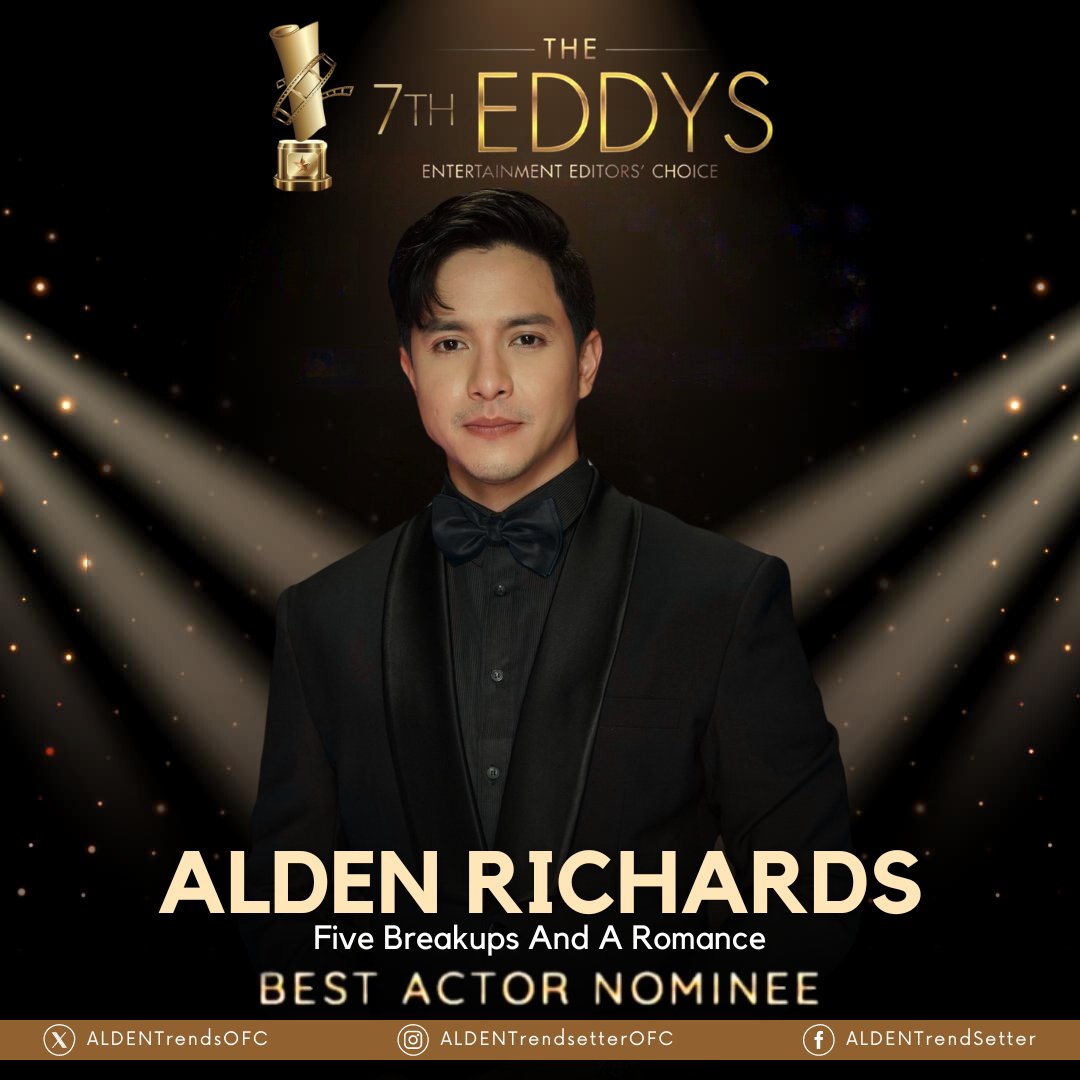 AldenTrendsOFC's tweet photo. CONGRATULATIONS to our dear LANCE SANDOVAL of Five Breakups And A Romance for being nominated as BEST ACTOR at the 7th EDDYS! 🙌🏻

PROUD doesn’t even begin to cover it 😏🫵🏻

Bow down, the King has arrived once again!
Our KING ALDEN RICHARDS 👑✨

Congrats on your 7th EDDYS Best Actor nomination, ALDEN 🙌🏻

Our hearts continue to swell with extreme happiness. 💖🙌🏻

@aldenrichards02 
#The7thEddys 
#ALDENRichards 
#FiveBreakupsAndARomance