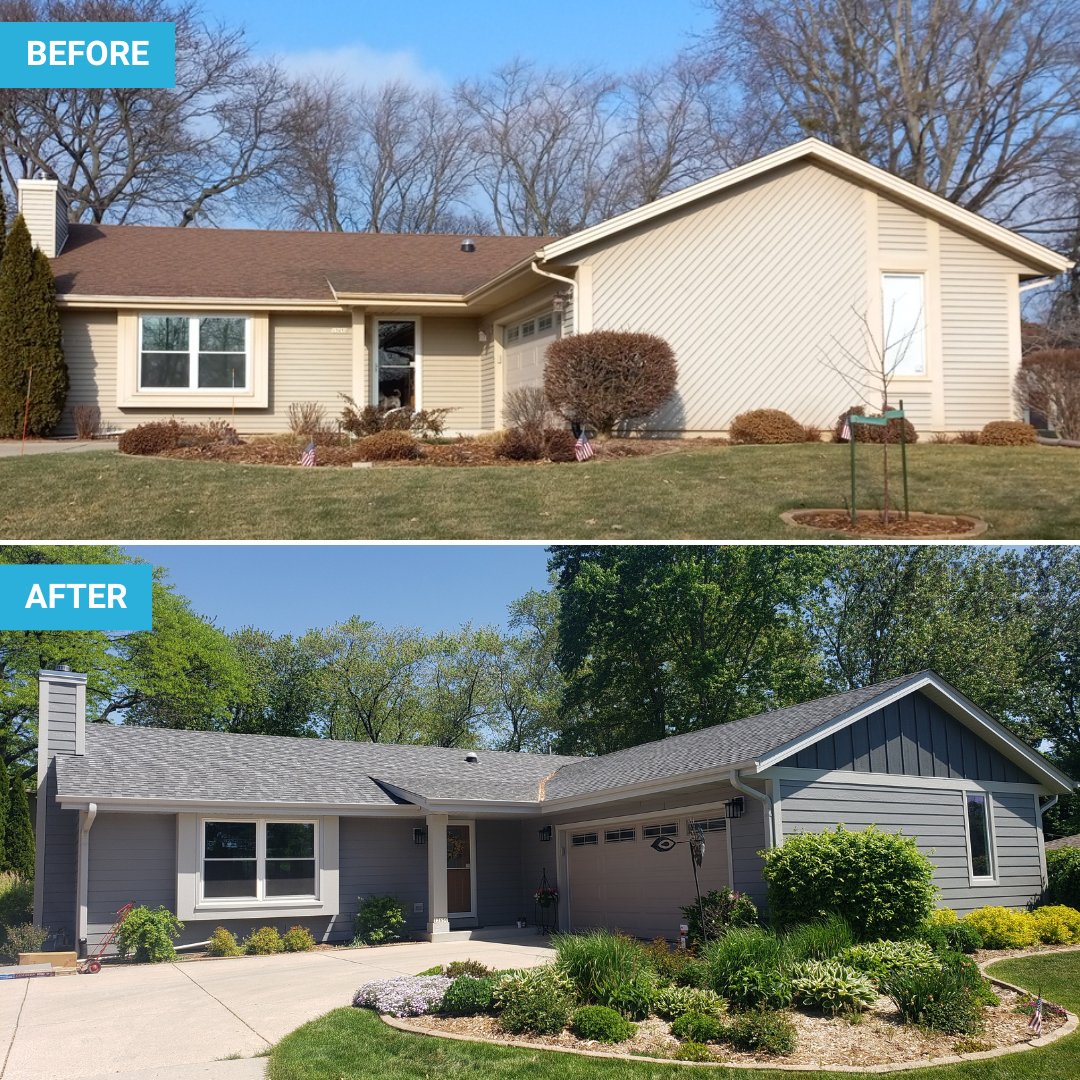 InfinityExt1997's tweet photo. #FeaturedFriday #BeforeAndAfter #HouseTransformation 💯👇
🏠 LP SmartSide siding and @CertainTeed Landmark Pro shingles
🎨 Siding in the color Lunar Gray and roofing in the color Pewter
💪 Check us out!
#contractor #roofing #house #siding #smartside https://t.co/ZQX6qi3Vt4