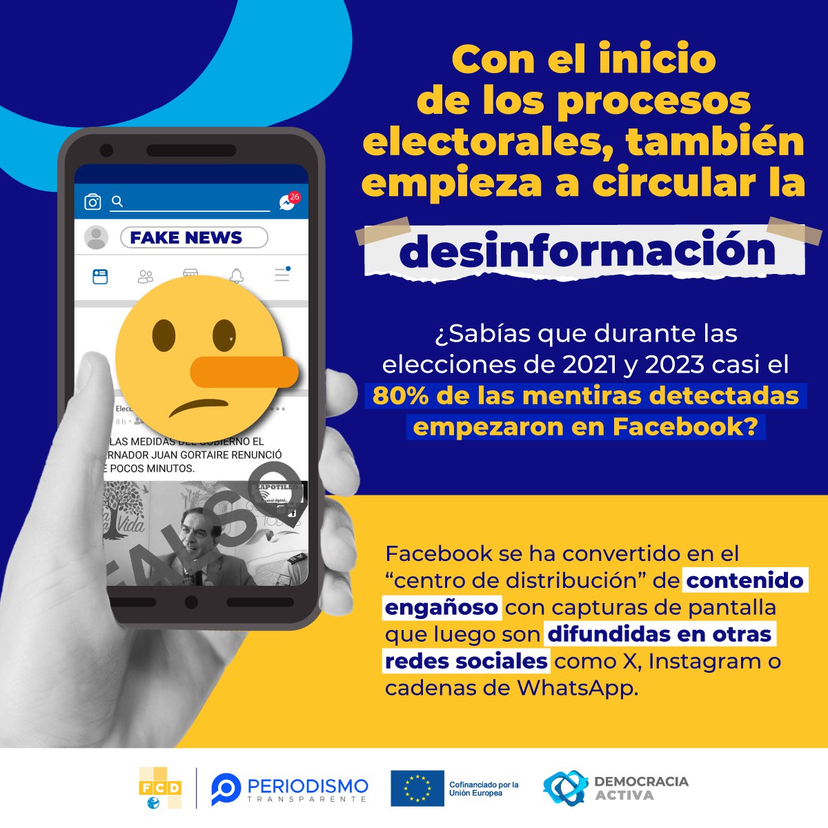 Que la desinformación no te tome por sorpresa en las próximas elecciones. Conoce cómo identificar los tipos de desinformación en nuestro informe: bit.ly/4a8wIpZ