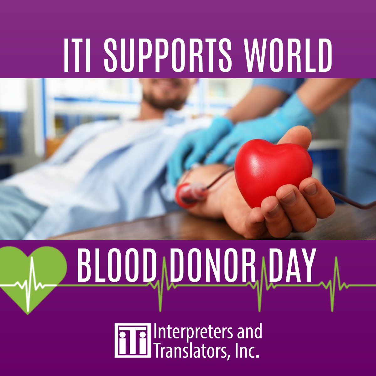 June 14th is #Worldblooddonorday !

iTi supports causes linked to healthcare because we support healthcare systems with language access to help improve patient outcomes. Consider donating blood today, give a lifesaving gift to someone else.

#donateblood #giveblood #itisupports