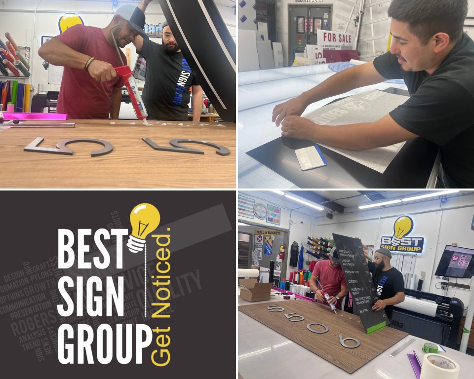 BestSignGroup's tweet image. Fabricating 3M DI-NOC signage for an install.  Did you know that BSG is 3M DI-NOC certified?  We have a host of certifications for our installers to ensure that your project meets every expectation.  Give us a call!