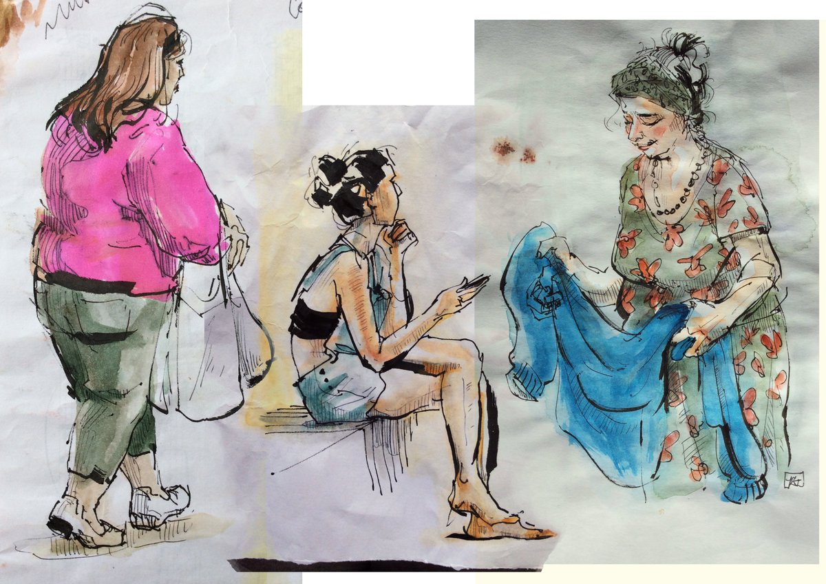 KylaTomlinson3's tweet photo. #sketchbook people out and about...
 * 
#kylatomlinsonart #peoplewatching #drawing #pen #watercolorart #sketch #charactersketch #livedrawing  #drawingpeople #observationaldrawing #gesture  #quicksketch  #characterstudies #illo #illustrationartist #traditionalart #illustrationart https://t.co/qpG2Xy15s0