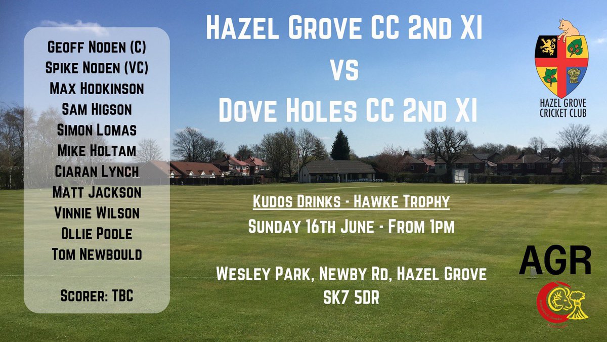 📣 Your senior weekend  line ups are in!

1s travel to Stalybridge CC with the 2s hosting to Charlesworth &amp; Chisworth CC on Saturday!

Sunday, our 'triffic 2s welcome Dove for their rearranged Hawke Trophy tie after their abandoned game last week

Good luck to all, UP THE GROVE🏏