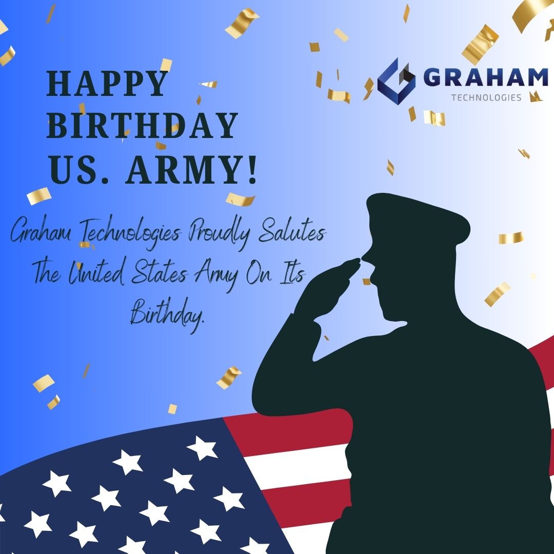 GrahamTech's tweet photo. For 247 years, the US. Army has been a symbol of strength, resilience, and unwavering service to our nation and Graham Technologies salutes you!
#USArmyBirthday #ArmyStrong #GrahamTechSalutes https://t.co/i7gKUuOaHJ
