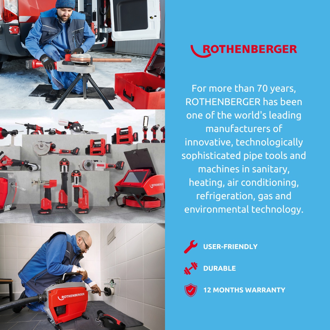 Plumb2u_'s tweet photo. Upgrade your toolkit with ROTHENBERGER! 🛠️

 For 70+ years, they've led in innovative, durable tools for plumbing, HVAC, refrigeration, and more. 

User-friendly and backed by a 12-month warranty. 

Shop now - https://t.co/yAbzor3yQH

#plumb2u https://t.co/QIcxXOY5jr