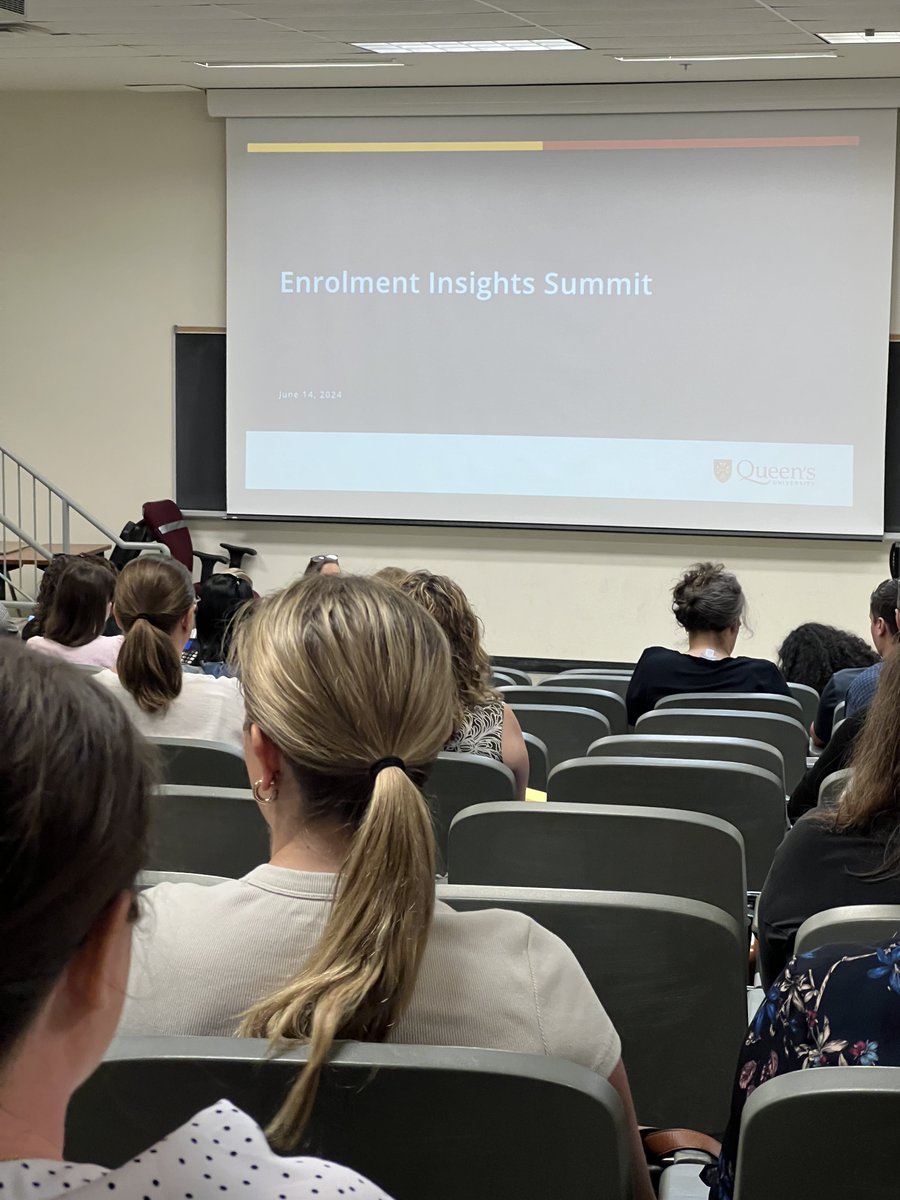 It’s a full house at this morning’s annual @QueensU Enrolment Insights Summit! 

Thanks to colleagues in Admissions and Recruitment for their work coordinating and offering this session today (and all their work over the past year).