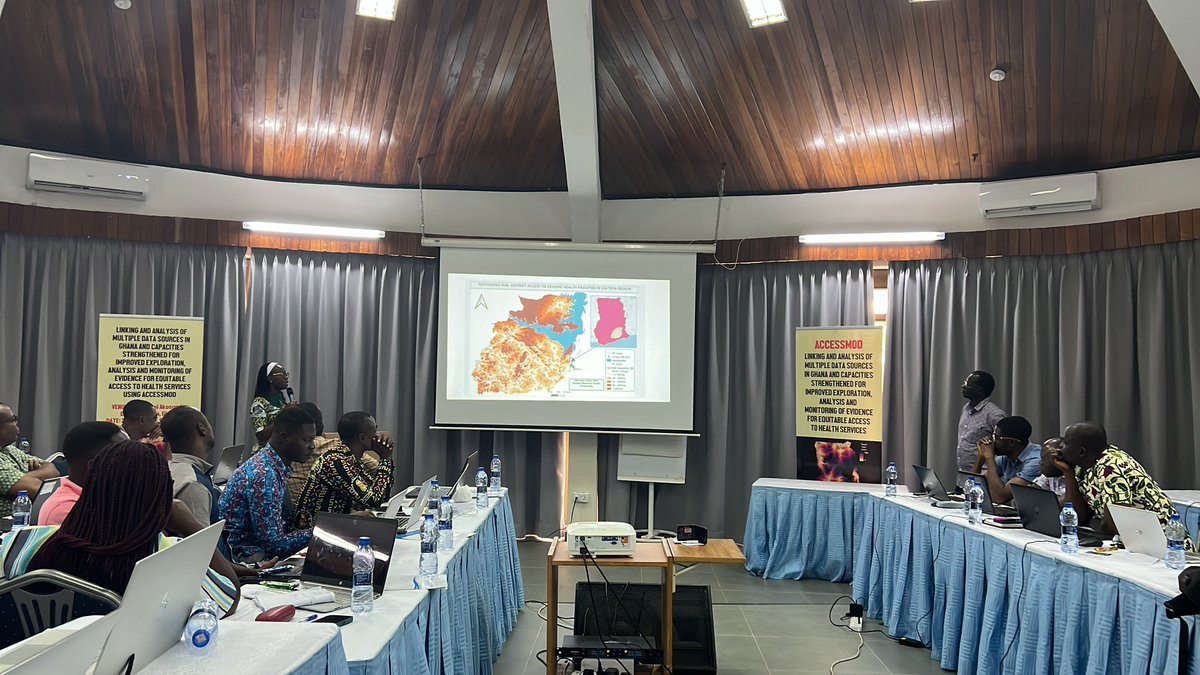 dakobinah's tweet photo. @WHOGhana @UKinGhana great outputs from regions on knowledge products on travel times accessibility to health services using #AccessMod #QGIS for CeMonC , BemonC , Snack bites , TB Gene Xpert , blood bank services etc . https://t.co/fkG5uyMtRR