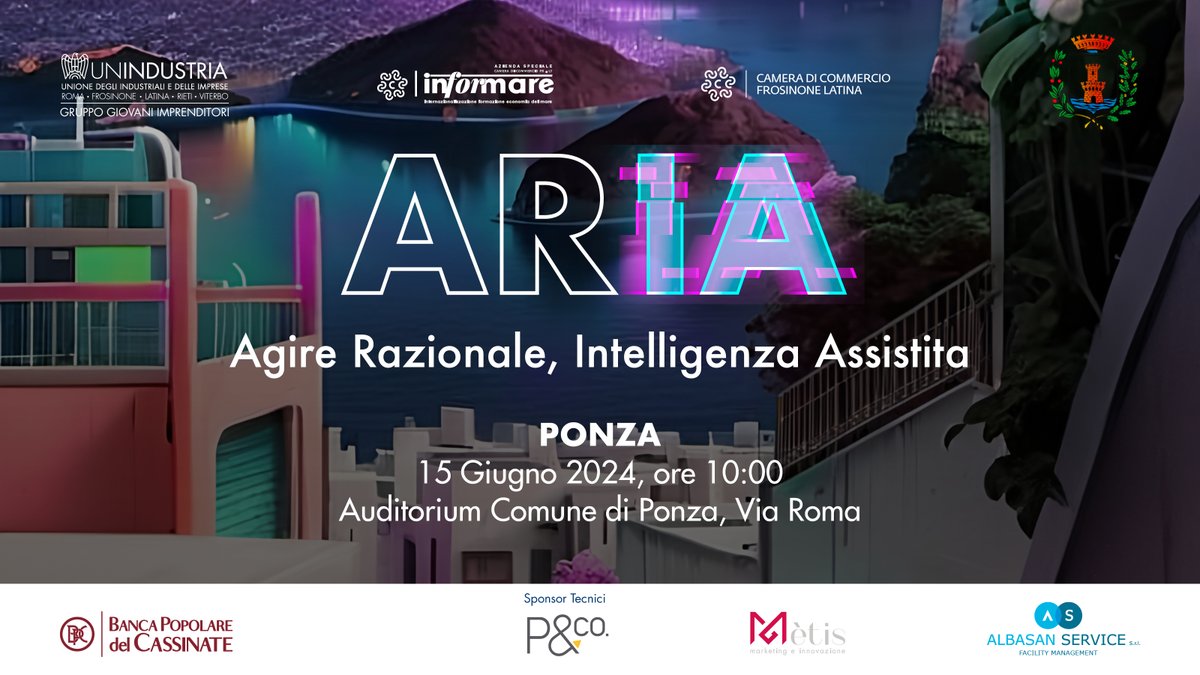 #IntelligenzaArtificiale, domani a #Ponza il convegno dei nostri Giovani Imprenditori. Qui il programma ➡️ tinyurl.com/yhjtfay2

#14giugno #ARIA #Unindustria