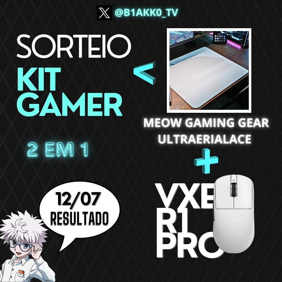 >>SORTEIO DE UM KIT MEOW GAMING GEAR ULTRAERIALACE (clone de artisan) + VXE R1 PRO<<

VAMOS AO SEGUNDO SORTEIO DE PERIFÉRICOS DO MEU CANAL

PRA TER A CHANCE DE GANHAR OS REQUERIMENTOS SÃO:

- Curtir ❤️ e dar RT 🔁 e marcar dois amigos nos comentários (marcar mais de uma vez não