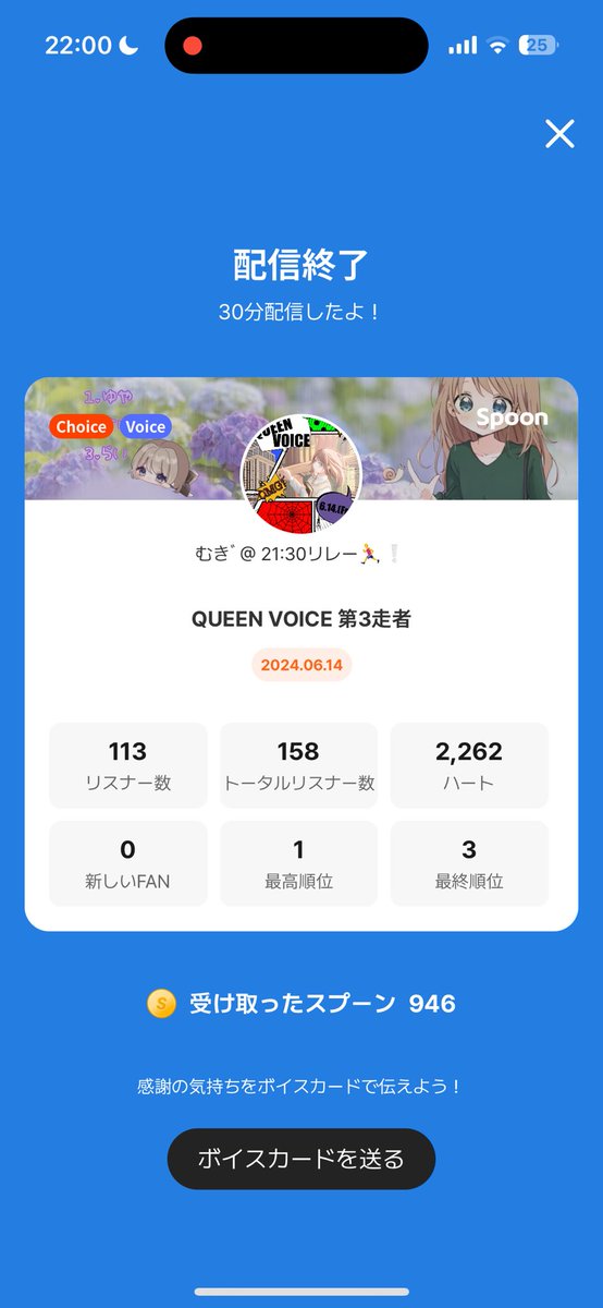 mugi_cha_oici's tweet photo. リレーありがとうございました!
緊張して歌詞間違えたり口回んなかったり、、(•ᴗ•; )
でもめちゃくちゃ楽しかった!!最高116◎
バスター、ハート、スプーン、ありがとうございます!
リレーで初めてちゃんとスクショできた!☺️
みんなは楽しめたかな👀
#QUEENVOICE #ありがとう https://t.co/1oUSa4xLp6