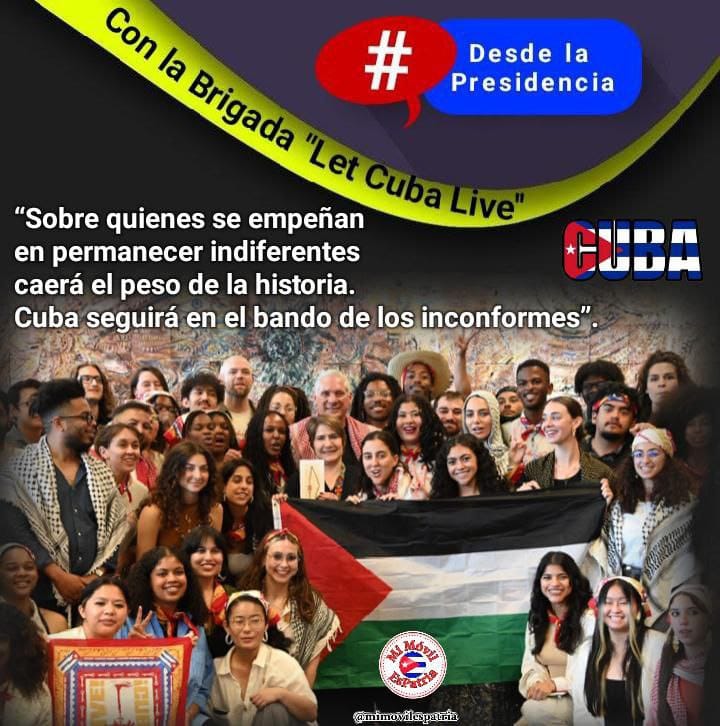 #CubaViveYVence <a href="/DiazCanelB/">Miguel Díaz-Canel Bermúdez</a> #CubaPorLaPaz #PalestinaNoEstáSola