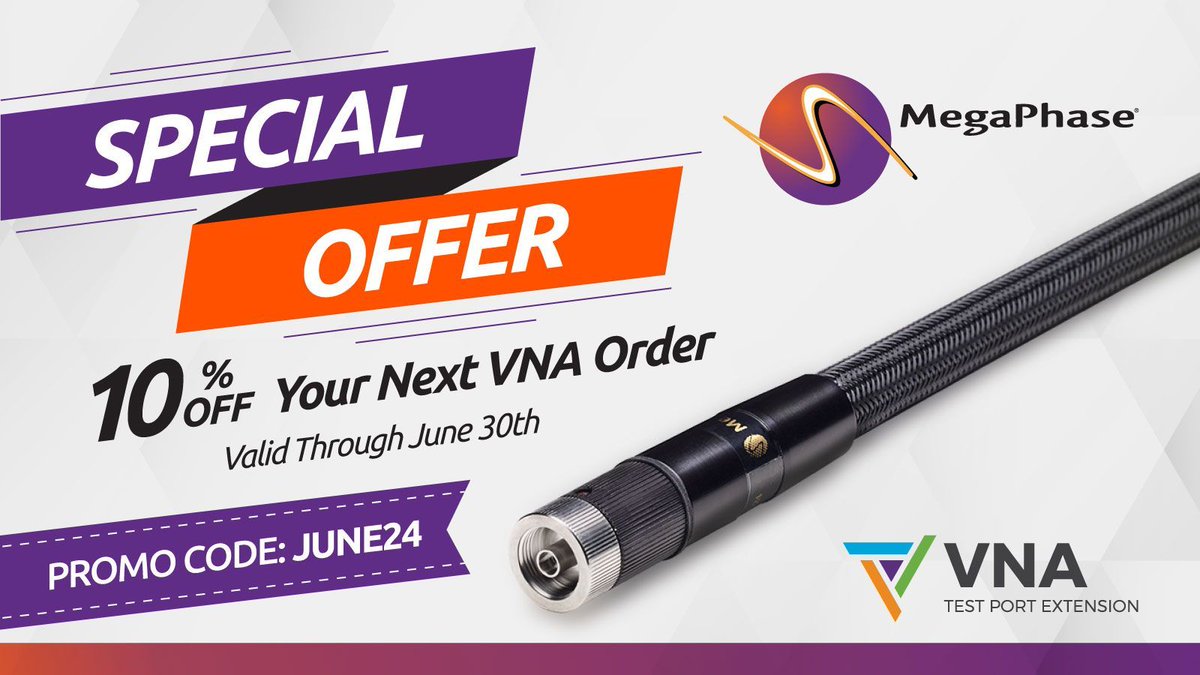MegaPhase's tweet image. Enjoy 10% off our VNA Test Port Extension cable, the ultimate solution for precision and reliability in your testing setup. This monthly ONLY! #JunePromo #VNAExtension #TestPortSavings #rf #microwave #rfmicrowave 🚀🔌