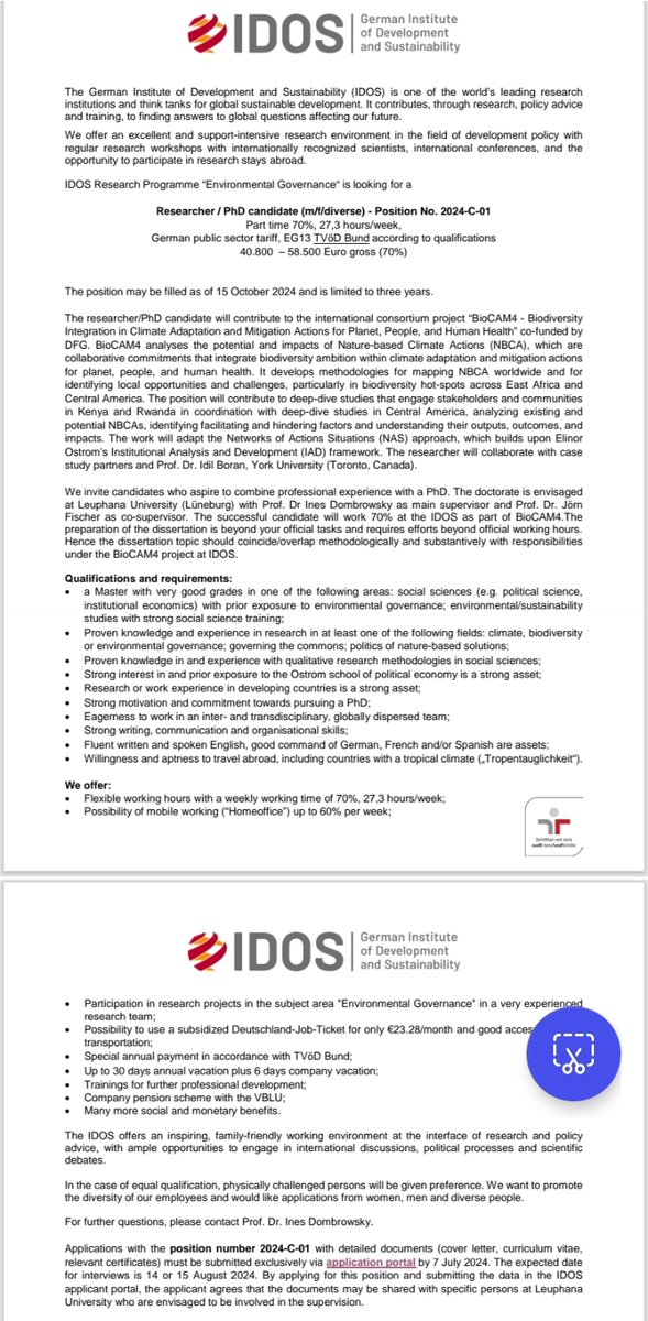arin_africa's tweet photo. Calling all passionate environmental governance & cutting-edge research enthusiasts! @IDOS_research is seeking a Researcher/PhD Candidate for the BioCAM4 project. Apply by July 7th: https://t.co/kVjhUhqM5v
#BioCAM4
#ResearchOpportunity
#EnvironmentalScience https://t.co/J8VeW3QrwD