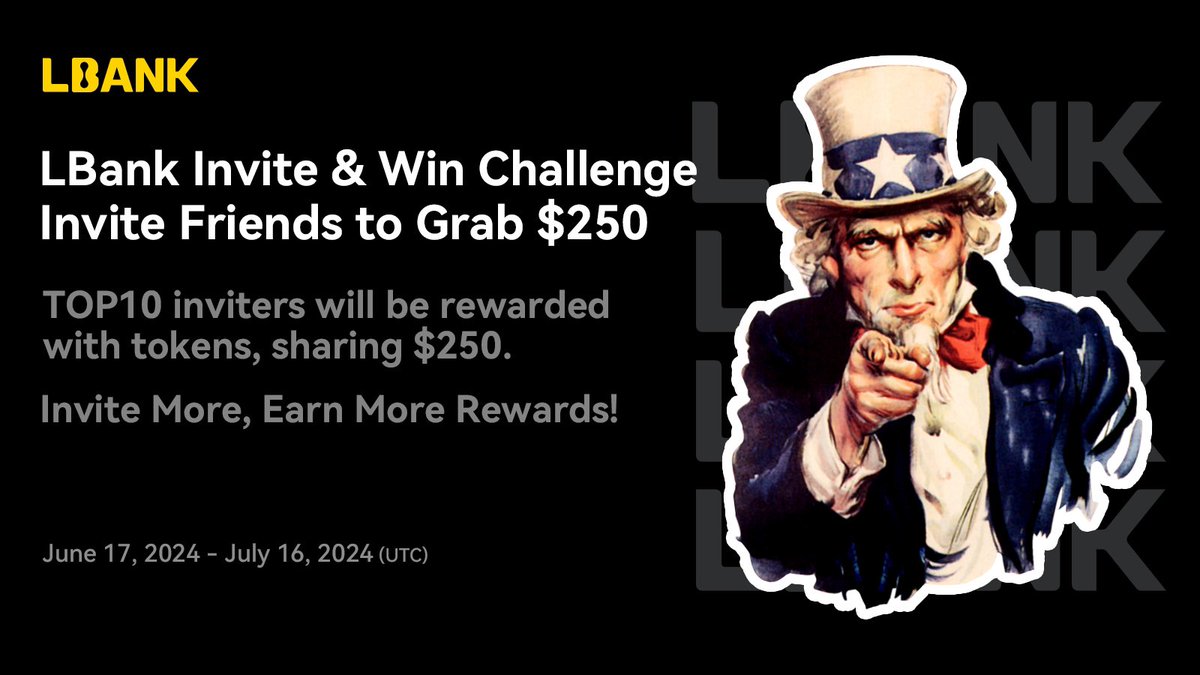 LBank_Exchange's tweet photo. 🌟 Join the LBank Invite &amp; Win Challenge! 

✅ Invite 30+ friends to the LBank Official Group and get them chatting!

🎁Rewards: Top 10 inviters will share $250 in $USDT!

🗓️ Event: June 17-July 16 (UTC)

Invite more, earn more rewards!

Follow the steps: https://t.co/AOnxAcokmw https://t.co/CGXnSHriNa