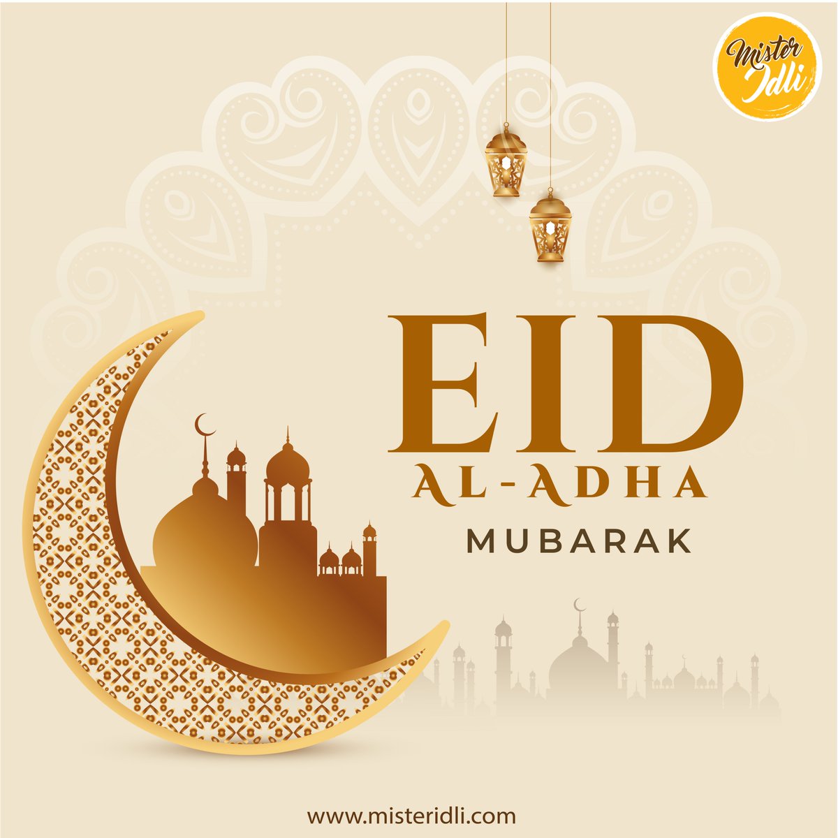MisterIdli's tweet photo. Celebrate Eid ul-Adha with love and flavor! Warm wishes from Mister Idli for a joyous and blessed occasion. https://t.co/mUOpfqoRRE