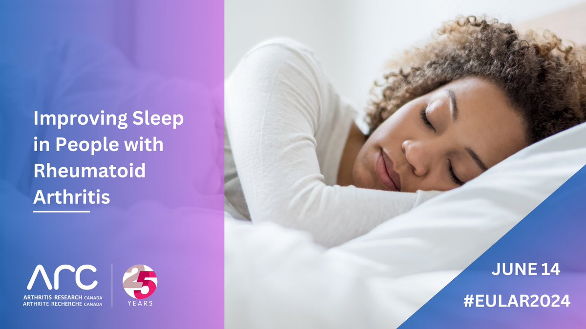 Arthritis Research Canada (@arthritis_arc) on Twitter photo #ArthritisResearch identified challenges physiotherapists face when advising people with #RheumatoidArthritis about ways to improve sleep. Findings show need for evidence-informed interventions. Read more: ow.ly/io7W50Sbkfx
<a href="/CodiePrimeau/">Codie Primeau (he/him; il)</a> <a href="/LLi_1/">Linda Li</a> <a href="/ptdenislav/">Deniz Bayraktar (Denislav Orlinov)</a> #EULAR2024 #ArthritisResearch identified challenges physiotherapists face when advising people with #RheumatoidArthritis about ways to improve sleep. Findings show need for evidence-informed interventions. Read more: ow.ly/io7W50Sbkfx
<a href="/CodiePrimeau/">Codie Primeau (he/him; il)</a> <a href="/LLi_1/">Linda Li</a> <a href="/ptdenislav/">Deniz Bayraktar (Denislav Orlinov)</a> #EULAR2024