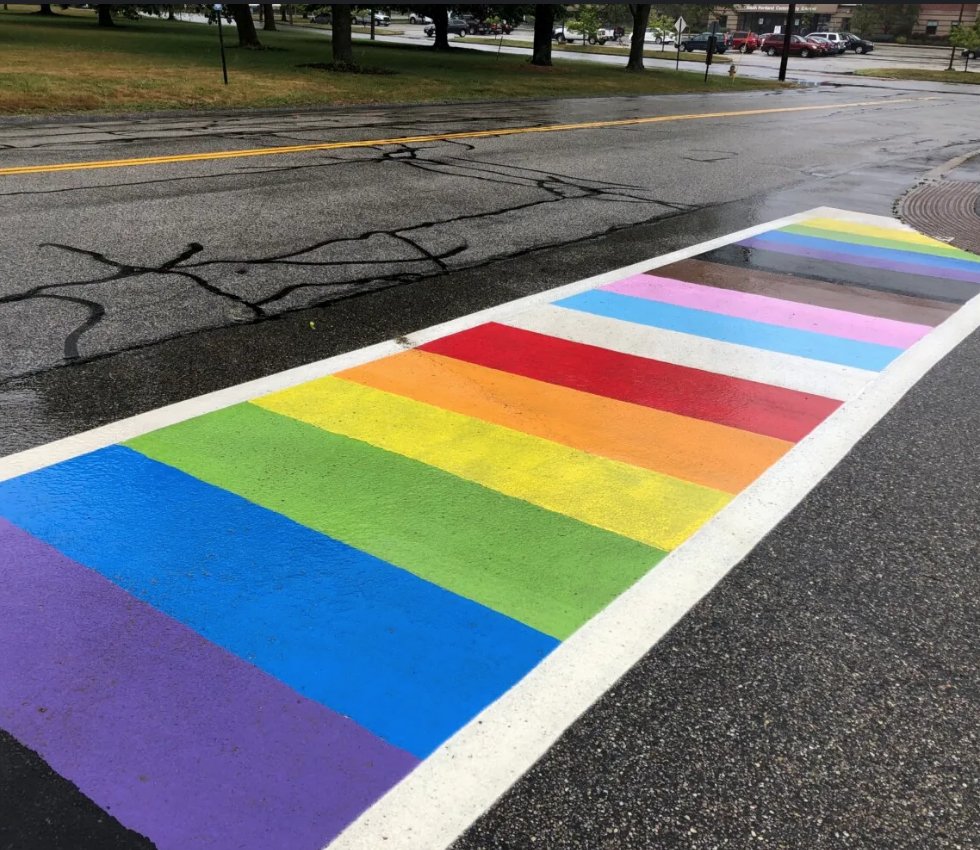 EdKrassen's tweet image. If you are outraged that a city would paint a rainbow crosswalk on the street in order to respect the historically discriminated against LGBTQ+ community, but you are perfectly fine with towns putting Christmas decorations up in order to celebrate a holiday that many people don’t…