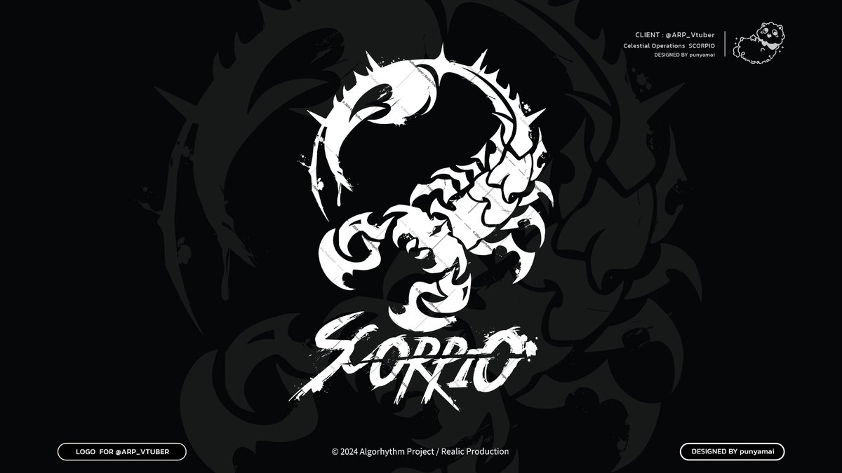 punyamai_'s tweet image. ✦ Commission ✦  
· Logo 
for @.ARP_Vtuber 「Scorpio」

ครั้งนี้ปันได้รับโอกาสให้ออกแบบโลโก้ให้กับScorpioค่ะ ต้องขอบคุณทางทีมงานที่ช่วยปันเข็นออกมาจนสำเร็จ ออกมาเท่มาก!✨ ยินดีกับการเดบิวต์ของหนุ่มๆด้วยนะคะ! 

#Punyamai #ScorpioARP #ARProject #VtuberTH