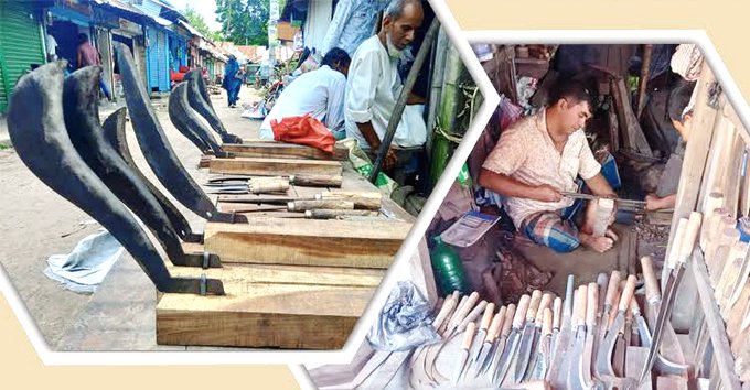 ঈদকে সামনে রেখে টুং টাং শব্দে মুখর কামার পল্লী