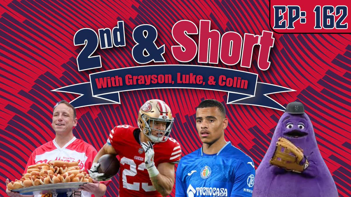 2ndshortpod's tweet photo. 🚨 Joey Chestnut BANNED, CMC Is The Madden Cover Athlete, Grimace Throws First Pitch, &amp; More 🚨
⬇️⬇️⬇️
https://t.co/UpyHRFZLKx https://t.co/1vH762ghj8