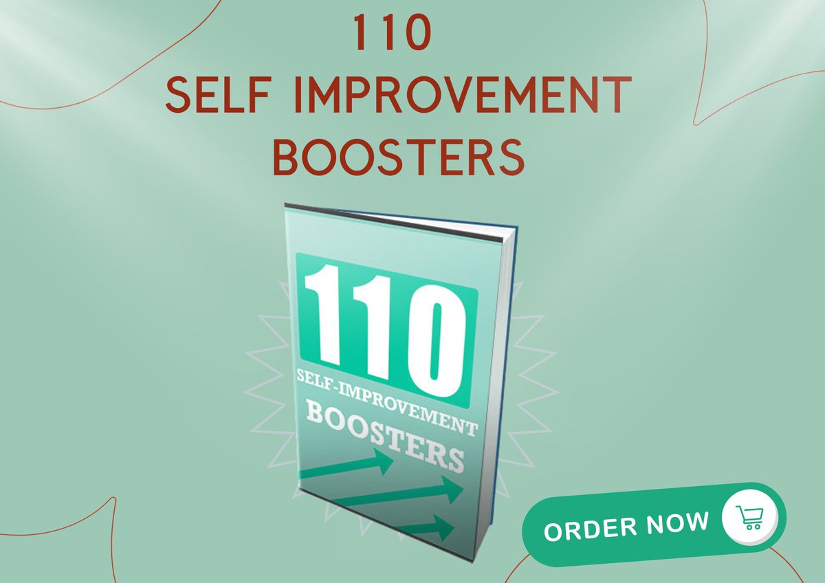 creazyshop's tweet image. 110 SELF IMPROVEMENT BOOSTERS
Visit our website creazyshop.com
1. #SelfImprovementJourney
2. #PersonalGrowthTips
3. #BetterMeChallenge
4. #LifelongLearning
5. #MindsetMastery