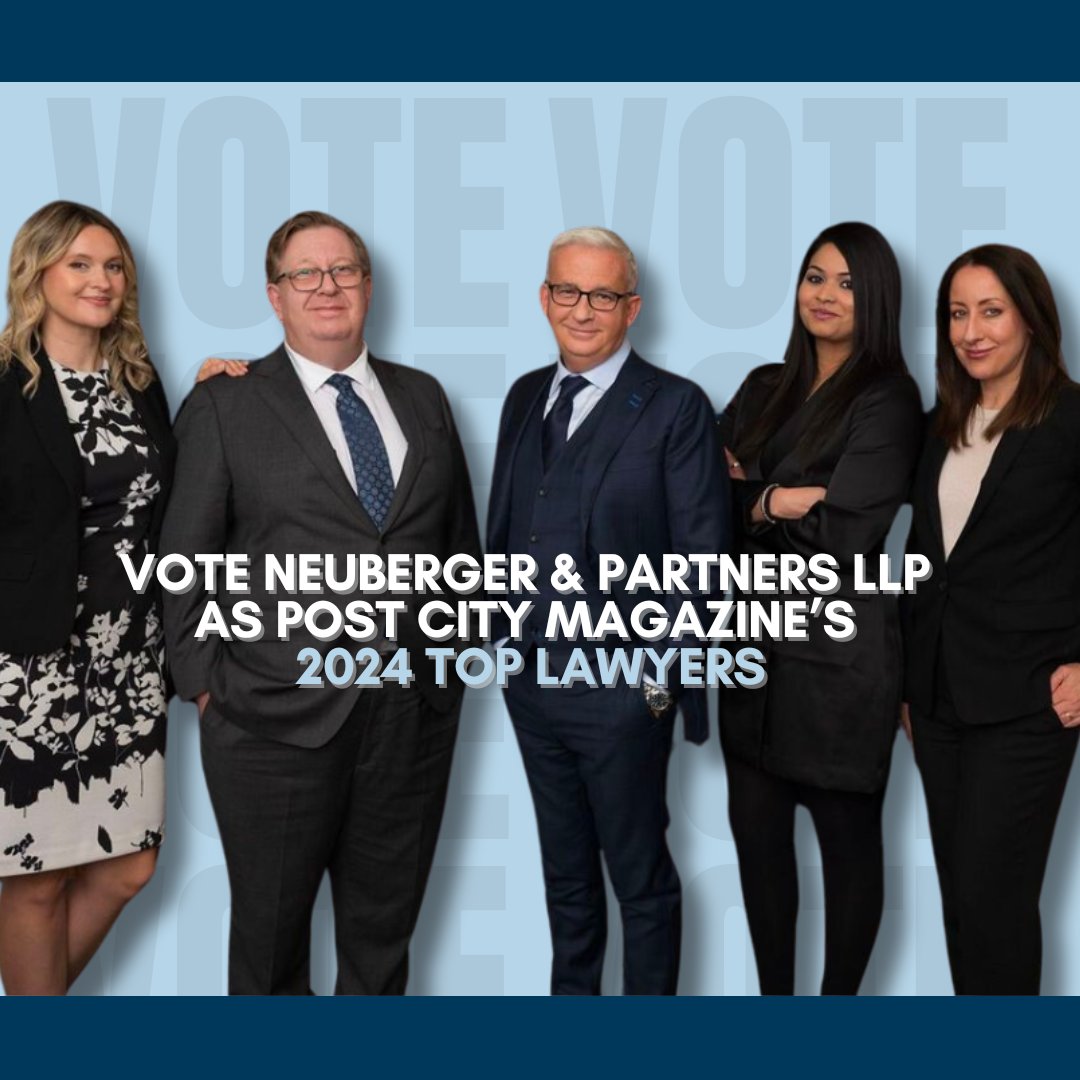 NeubergerLaw's tweet photo. #PostCityMagazine has launched its survey to determine the GTA’s #TopLawyers.
Help Neuberger & Partners be recognized by voting for members of our team in the area of #CriminalDefence here: https://t.co/VjAsiYYR8N
We appreciate your support! https://t.co/BV13YdGHCJ