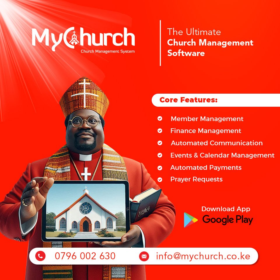 BitwiseDigital's tweet image. Introducing MyChurch: Your ultimate church management solution. Streamline
operations and support growth with our easy-to-use platform. Experience efficiency and focus on what truly matters—your community and mission.Go to  mychurch.co.ke
#MyChurch #churchcare