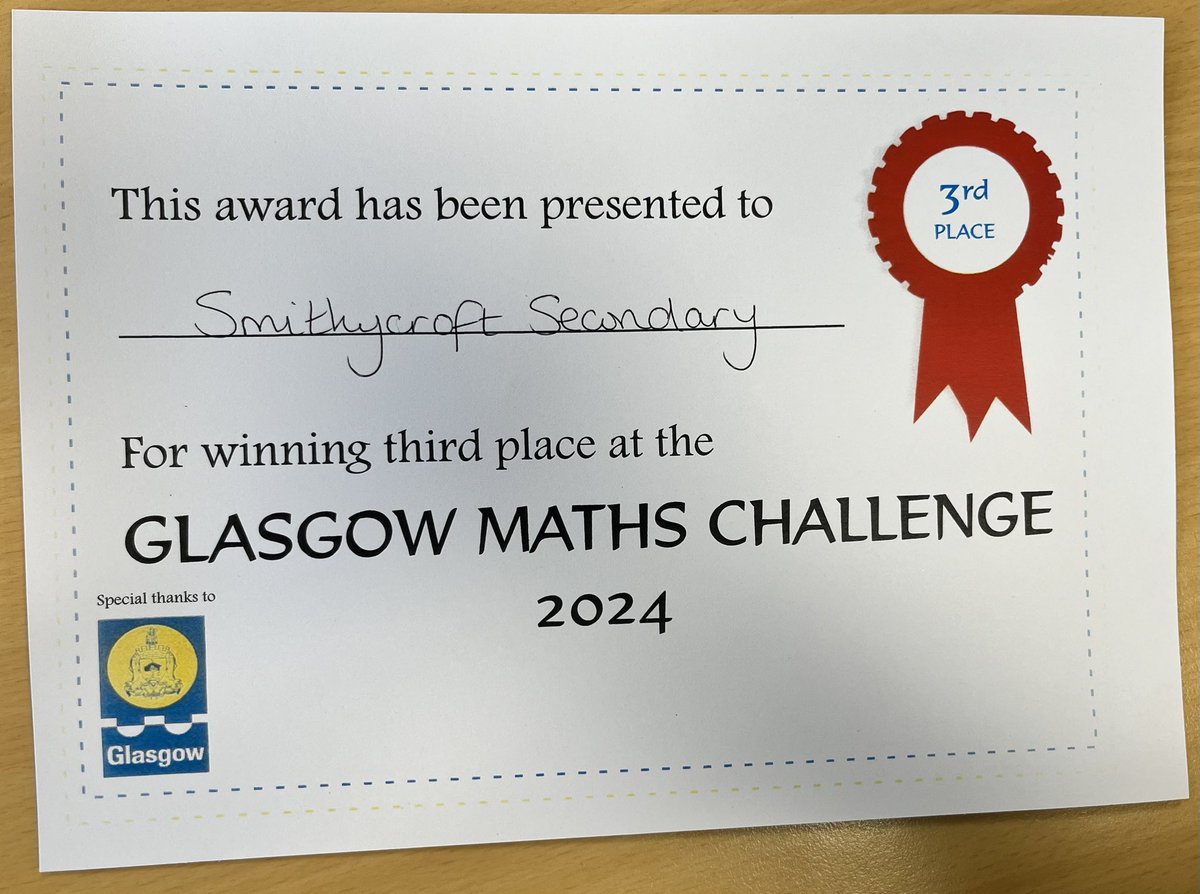 Smithycroft Mathematics (@smithymaths) on Twitter photo Well done to our amazing new S2 pupils who came third in the Glasgow Maths Challenge. We are so proud of you !
#glasgowmathschallenge2024
<a href="/smithycroft282/">Smithycroft Secondary</a> Well done to our amazing new S2 pupils who came third in the Glasgow Maths Challenge. We are so proud of you !
#glasgowmathschallenge2024
<a href="/smithycroft282/">Smithycroft Secondary</a>