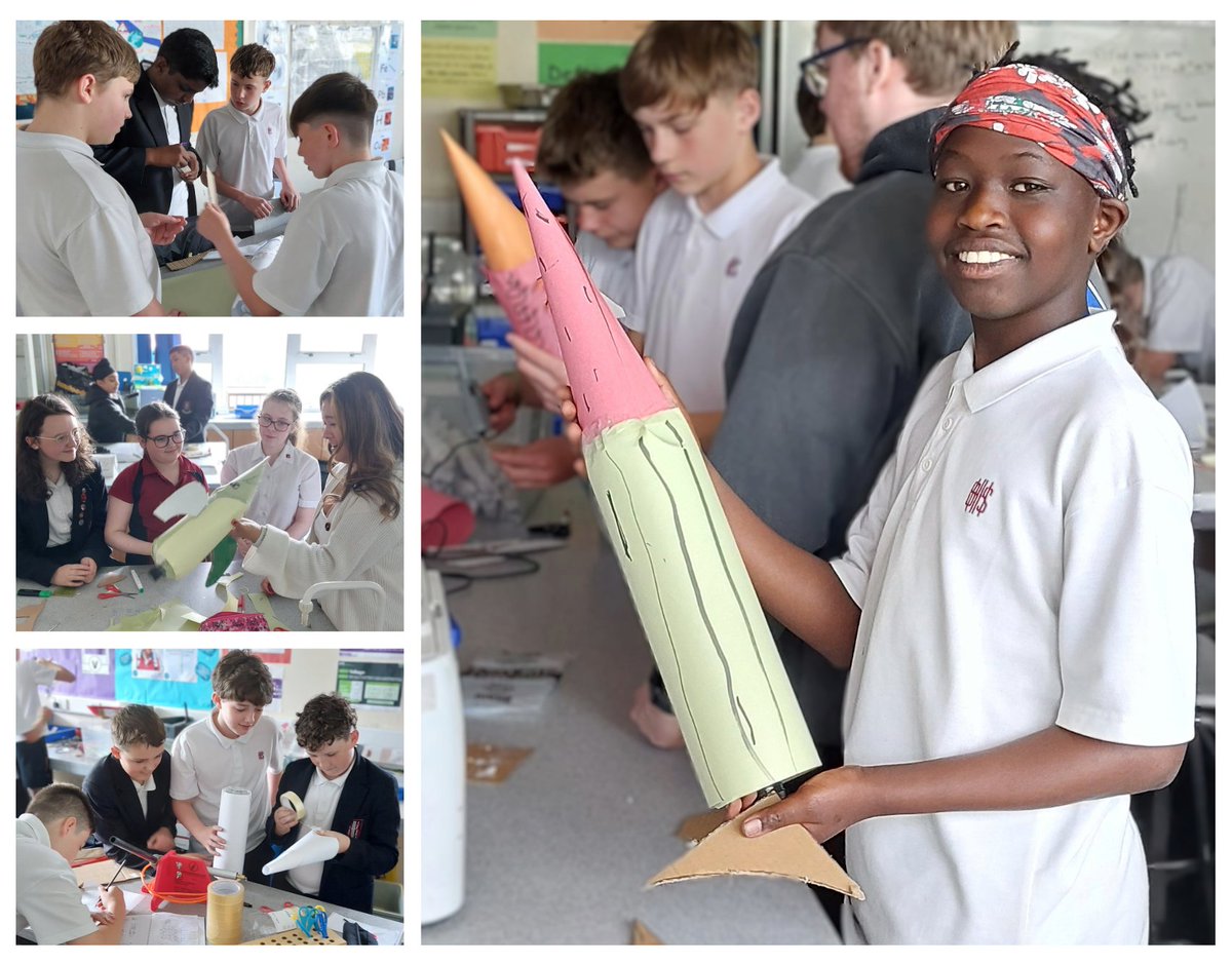 BCACS_Science's tweet photo. Our year 8 pupils are launching into rocket science with alumni Uriel and Isabelle, with help from Ellis—all Engineering bursary winners! 🚀 Inspiring future engineers today. #RAENG #WVEP #STEM #NextGenEngineers @BishopHedleyRC https://t.co/NktuMt0pDX
