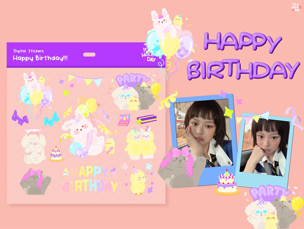 itsholeday's tweet photo. 생일스티커 업로드 완료..!

🔗https://t.co/dqzFcHUO5o

폴라로이드스티커는..다음주중으로 가져오겠습니다🫡 https://t.co/Dbu7Lw1BO8