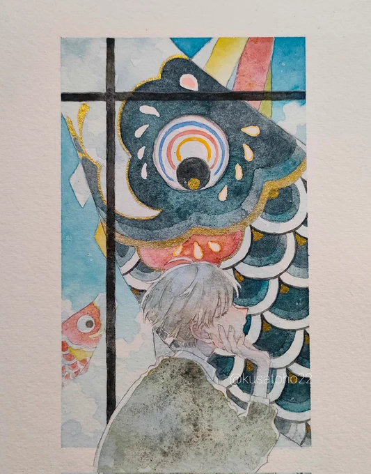 私は切なさの魔術師見る人の心がきゅっと掴まれるような切ない絵が好きです#水彩の魔術師の集い 