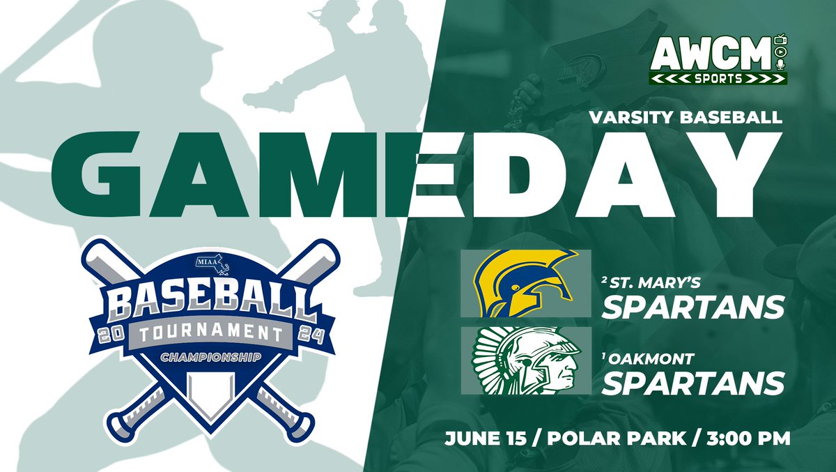AWCM will be traveling to Polar Park for the Division 3 State Championship game! Due to MIAA restrictions, the game cannot be streamed live, but will be filmed in its entirety for rebroadcast. Good Luck <a href="/OakmontBSBL/">Oakmont Baseball</a>!
<a href="/ORHSAthletics/">Oakmont Athletics</a> <a href="/OakmontRegional/">OakmontRegional HS</a>