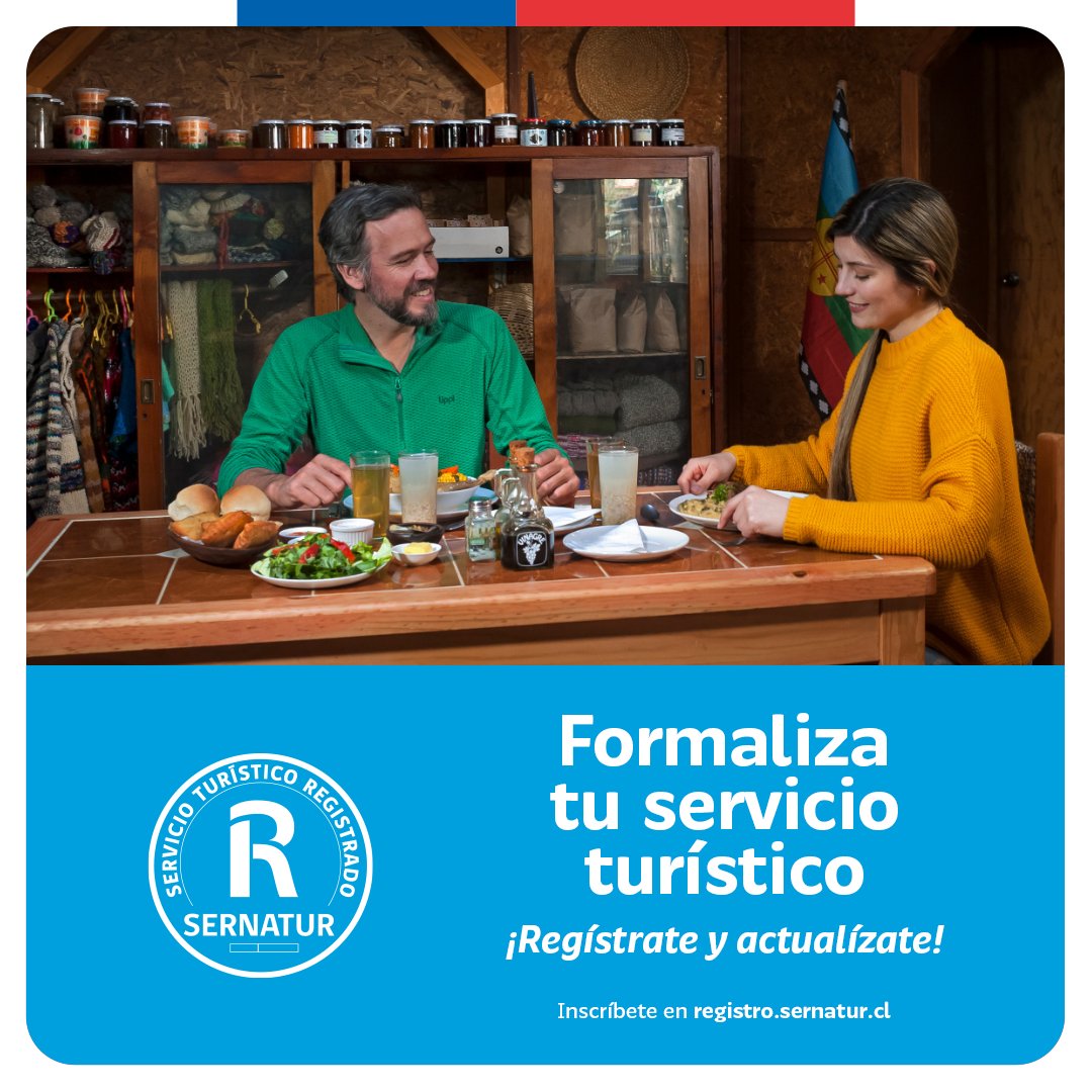 ¡Porque lo bueno se registra! ​
Si tienes un servicio turístico como agencias de viajes, alojamientos, restaurantes, tour operadores, transporte turístico o turismo aventura, entre otros, esta información es para ti.​ Ingresa a portalserviciosturisticos.sernatur.cl