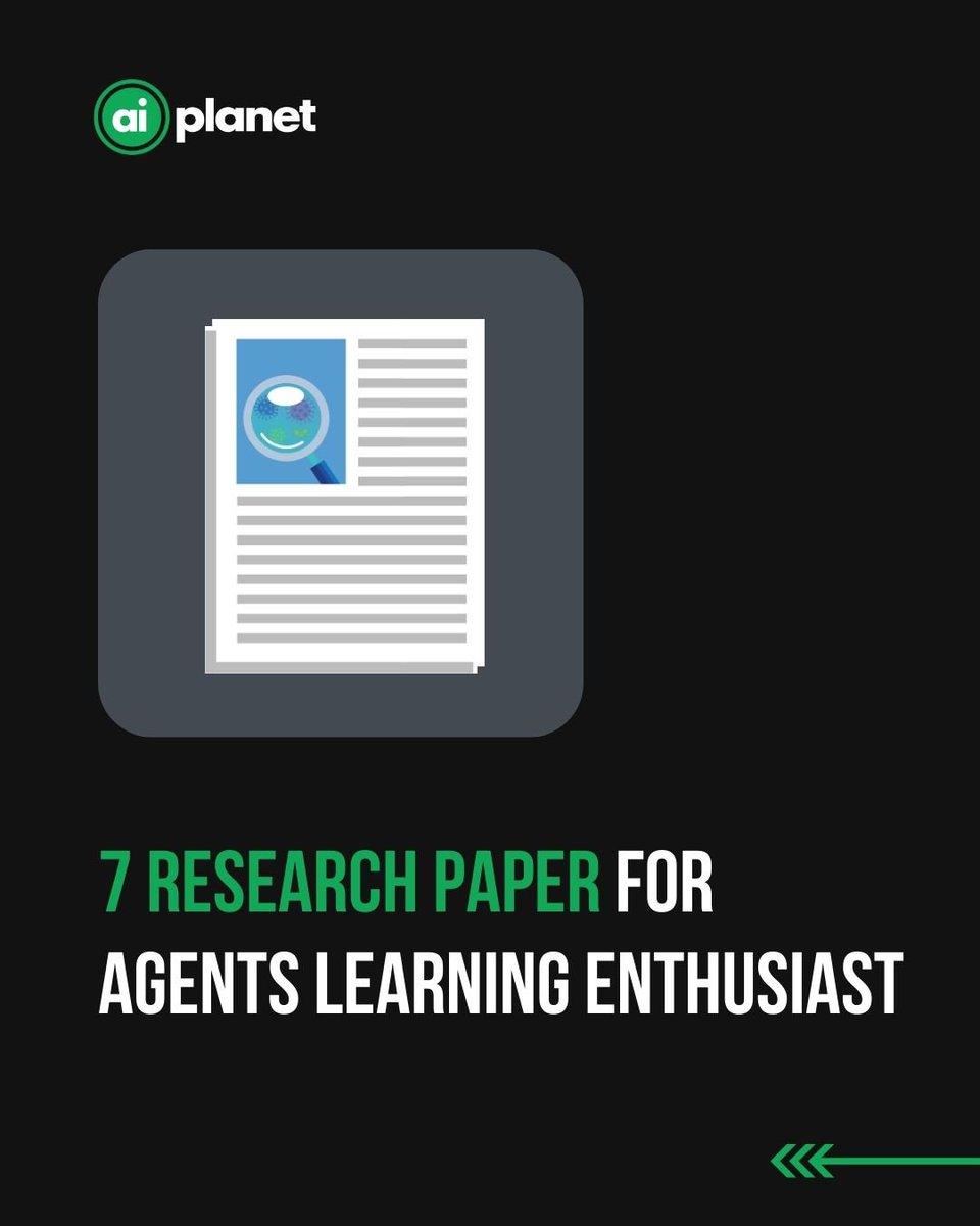 aiplanethub's tweet photo. 🚀 7 Must-Read Research Papers for AI Agent Enthusiasts! 🚀
(1/n) https://t.co/E7cdGQne7Q