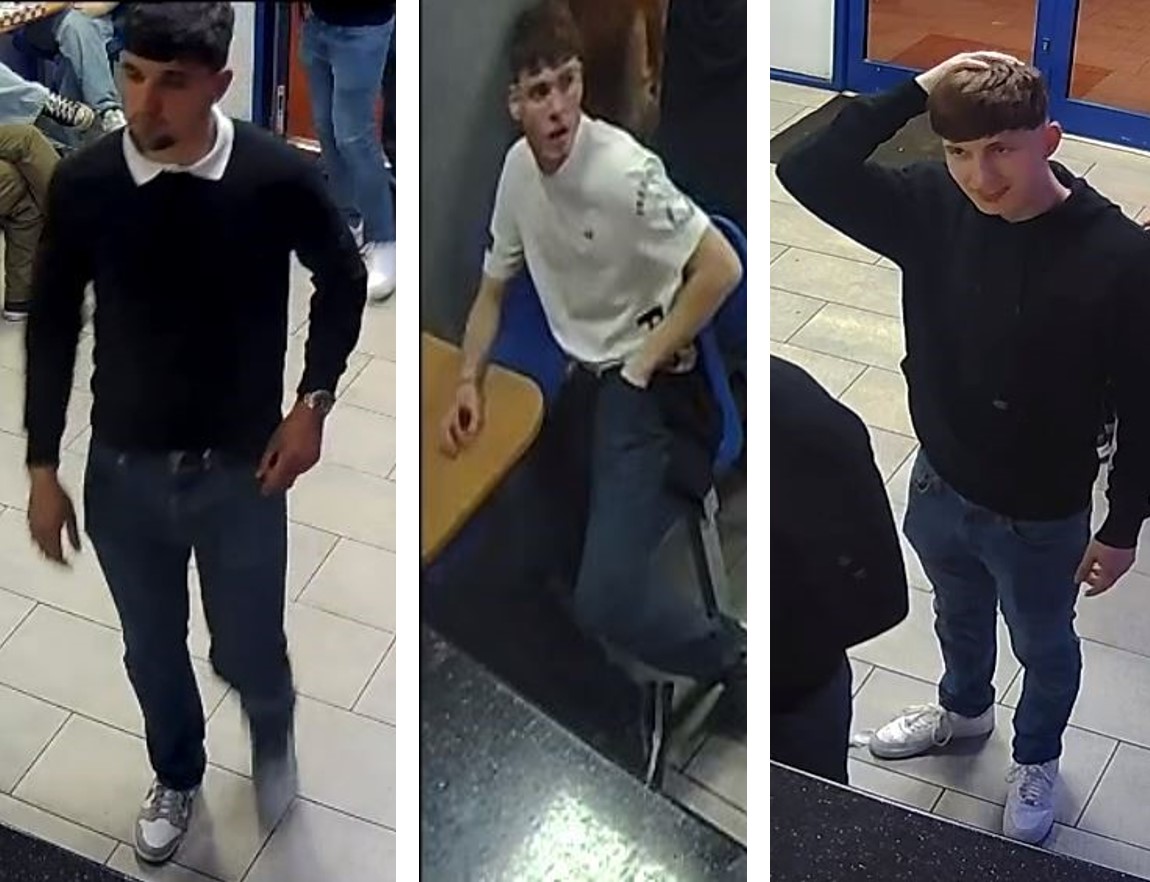 LichfieldPolice's tweet photo. #APPEAL: We have released CCTV images of three men we would like to speak to about an assault outside a nightclub in Lichfield.

Read more: https://t.co/SfRHCLfW78 https://t.co/sIDbxCZ0QJ