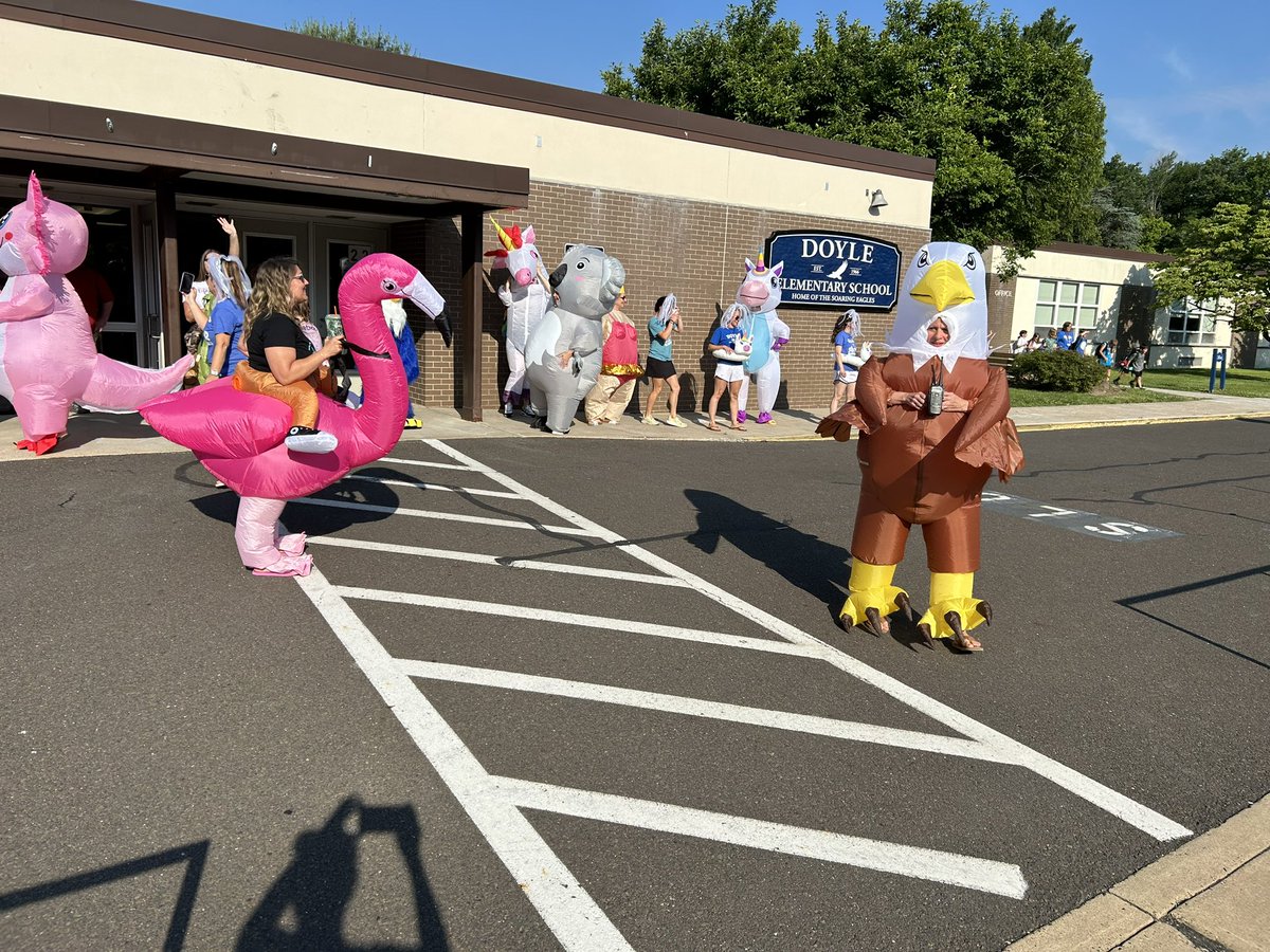 Always a fun arrival at Doyle for the last day of school!!