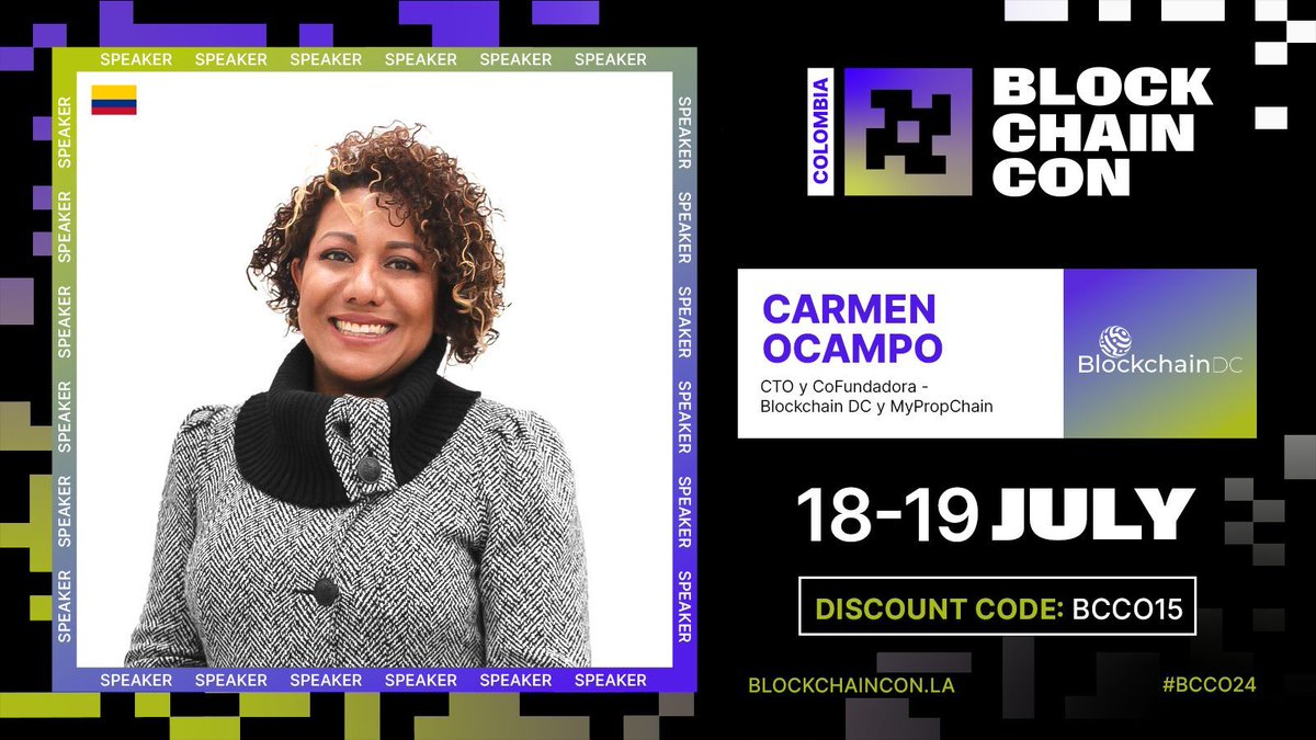 Blockchaindevc's tweet image. ✨ ¡Se acerca la edición de Blockchaincon en Colombia! 🚀
Me complace anunciar que tendré el placer de ser speaker en Blockchaincon, uno de los eventos más destacados en América Latina sobre blockchain y criptomonedas, que se llevará a cabo en Bogotá, Colombia.
#BlockchainDC