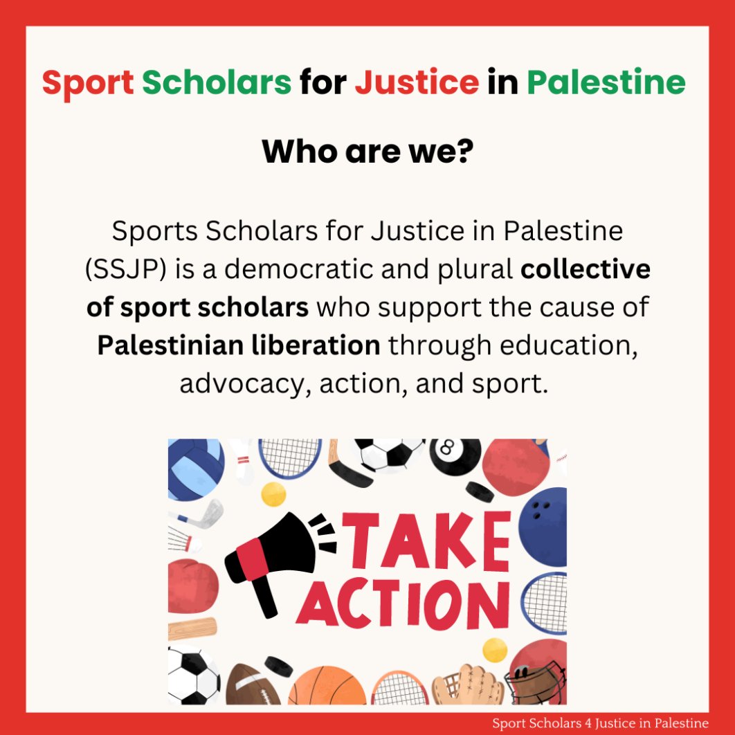 What are we as the Sport Scholars for Justice in Palestine (SSJP)?
What are our principles as a collective?

#SS4JPAL #palestine #palestiniansolidarity #anticolonial #resistance #highereducation #BDS