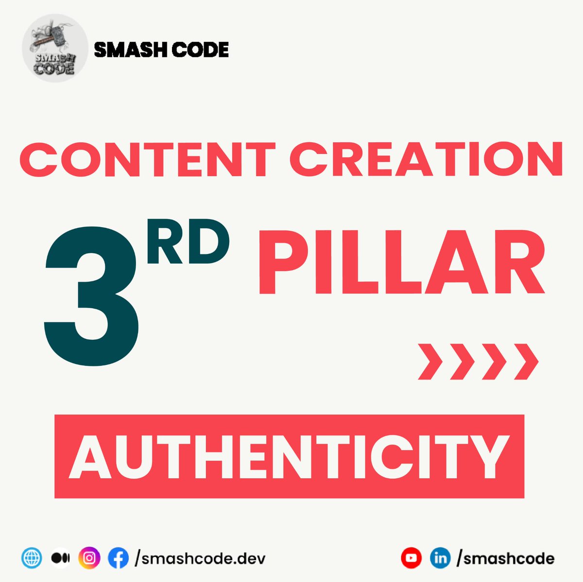 Smashcodedev's tweet image. " CONTENT CREATION 3RD PILLAR "
( AUTHENTICITY )
#smashcode #smashcodedev #letsconnect #honest #genuine #brand #pillar #contentcreation #creativity #digital #digitalmarketing
Visit our website to explore more ✨🌐
Link is below 👇🏻
Follow for more ✨🚀