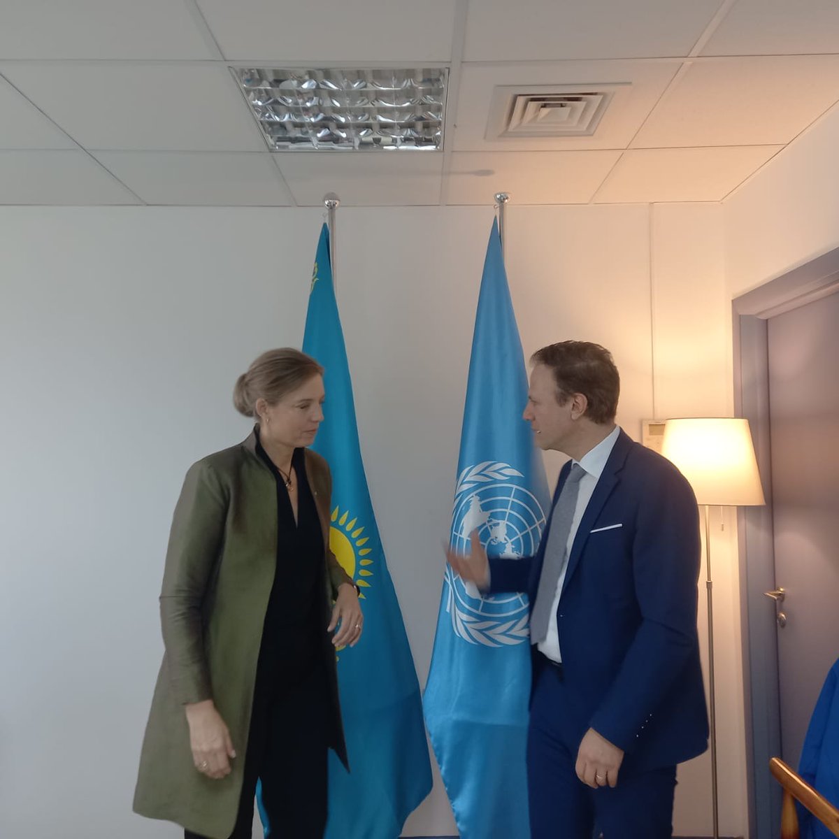 UN Environment Programme (UNEP) Europe 🌱 (@unep_europe) on Twitter photo Today, <a href="/UNEP_Europe/">UN Environment Programme (UNEP) Europe 🌱</a> Director <a href="/KreilhuberA/">Arnold Kreilhuber</a> met with UN Resident Coordinator in Kazakhstan🇰🇿, Michaela Friberg-Storey, to align UNEP’s initiatives with UN goals and 🇰🇿’s priorities.
They discussed enhancing collaboration, resource mobilization & sharing best practices to↗️impact. Today, <a href="/UNEP_Europe/">UN Environment Programme (UNEP) Europe 🌱</a> Director <a href="/KreilhuberA/">Arnold Kreilhuber</a> met with UN Resident Coordinator in Kazakhstan🇰🇿, Michaela Friberg-Storey, to align UNEP’s initiatives with UN goals and 🇰🇿’s priorities.
They discussed enhancing collaboration, resource mobilization & sharing best practices to↗️impact.