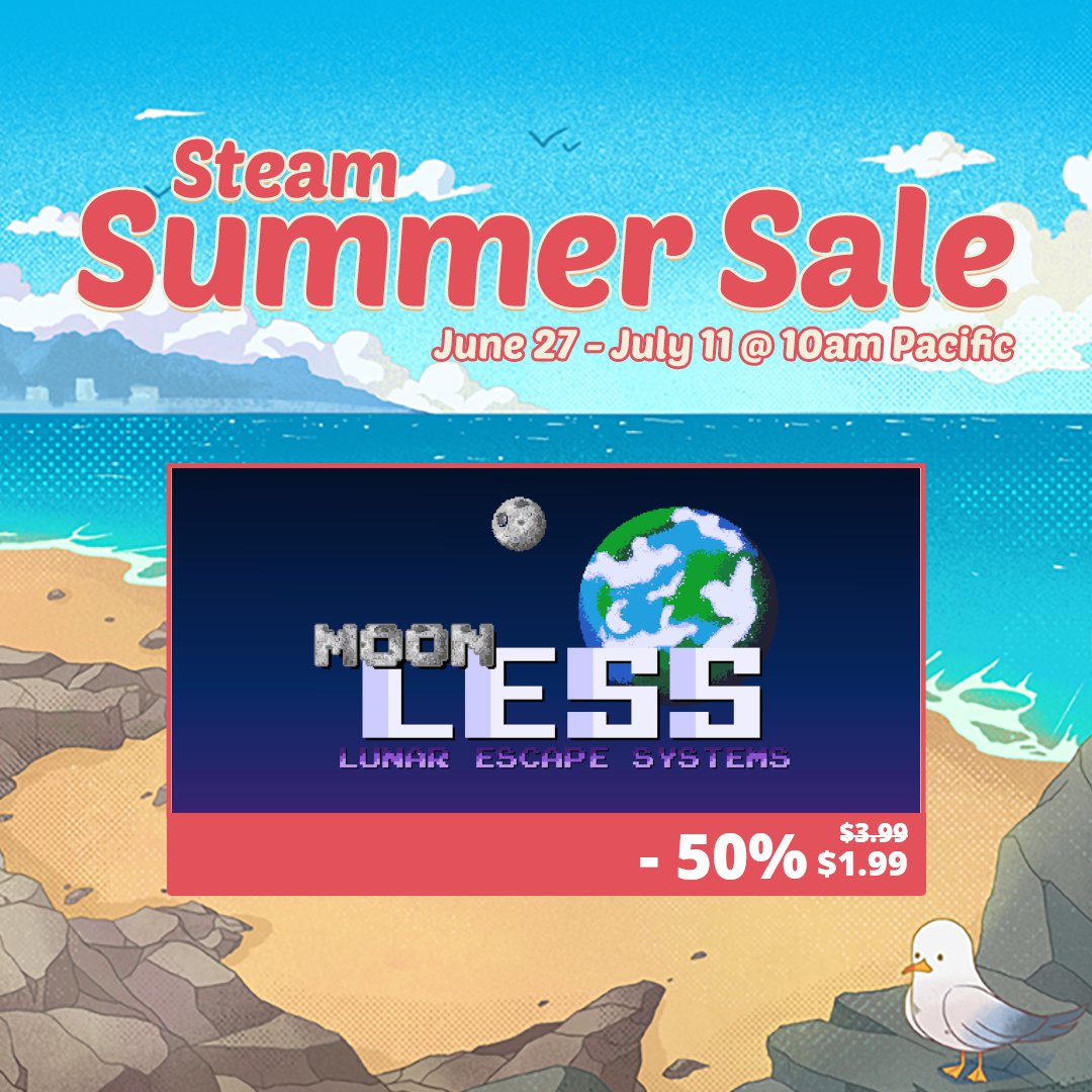 silvercatgames's tweet photo. Steam Summer Sale is coming! Stay tuned to Silver Cat games discounts. #silvercat #deathroids #moonless #retrogaming #16bit #silvercatgames #indiegame #indie #pixelart https://t.co/uPSTzy9Tt5