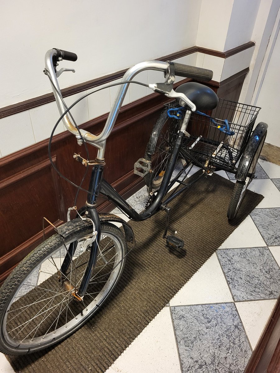 North Yorkshire Police - Yorkshire Coast (@nyp_coast) on Twitter photo Have you lost a tricycle?
This trike was found at the rear of the Balmoral Centre in Scarborough.
Please get in touch if you think it's yours.
email Lorna.pearcey@northyorkshire.police.uk
Or call 101 & pass information for reference 12240105107. Have you lost a tricycle?
This trike was found at the rear of the Balmoral Centre in Scarborough.
Please get in touch if you think it's yours.
email Lorna.pearcey@northyorkshire.police.uk
Or call 101 & pass information for reference 12240105107.
