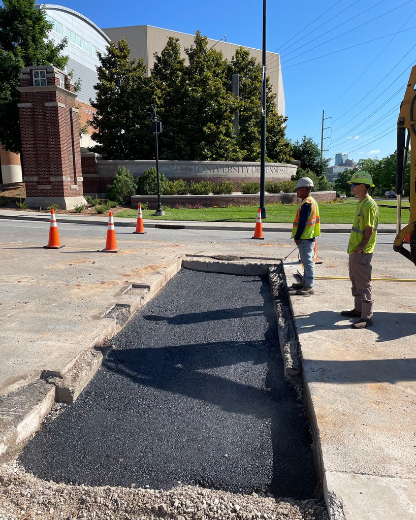 gotpotholestn's tweet photo. The PRI of East TN team recently had the opportunity to complete a full depth #asphalt repair at UT Knoxville. If you need a trusted partner who can complete quality repairs from “Memphis to Mountain City” look no further and let our team help!
#rockytop #workwithPRI https://t.co/QQtaJusg6q