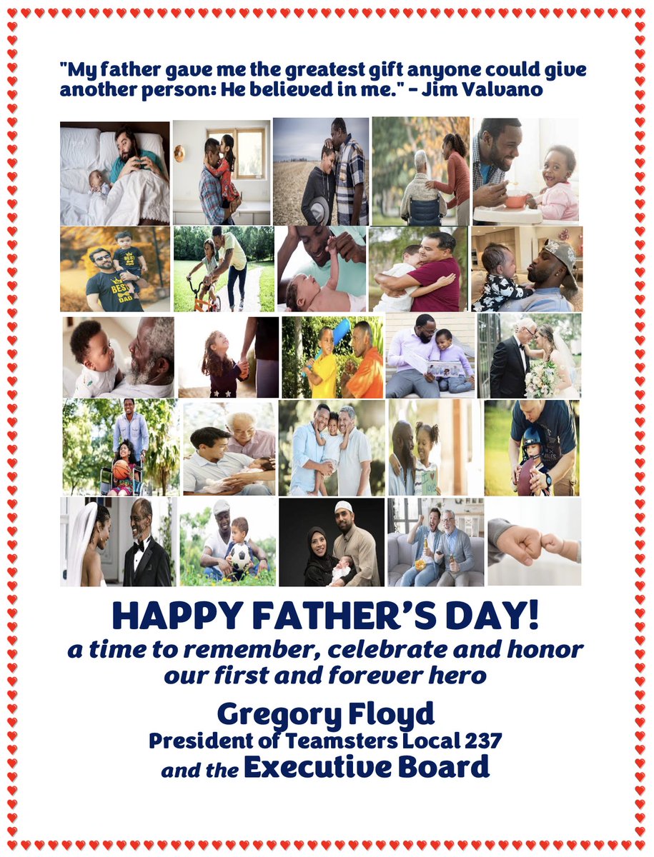 Local237NY's tweet image. A Father’s Day message from President Floyd and the Executive Board.

#Local237 #FathersDay #TeamstersLocal237