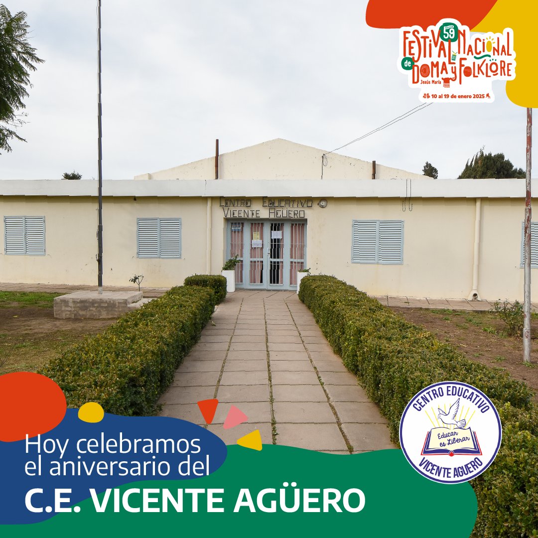 ¡Feliz aniversario C.E. Vicente Agüero! Un año más de vida y de brindar educación y contención a cientos de niños de la zona. Un caluroso abrazo de parte de toda la Comisión del Festival ¡Felicidades y prosperidad! ❤👧👱‍♀👦🏽👦🏻👩👧❤  #ColoryCoraje #FestivalJM #JesúsMaría