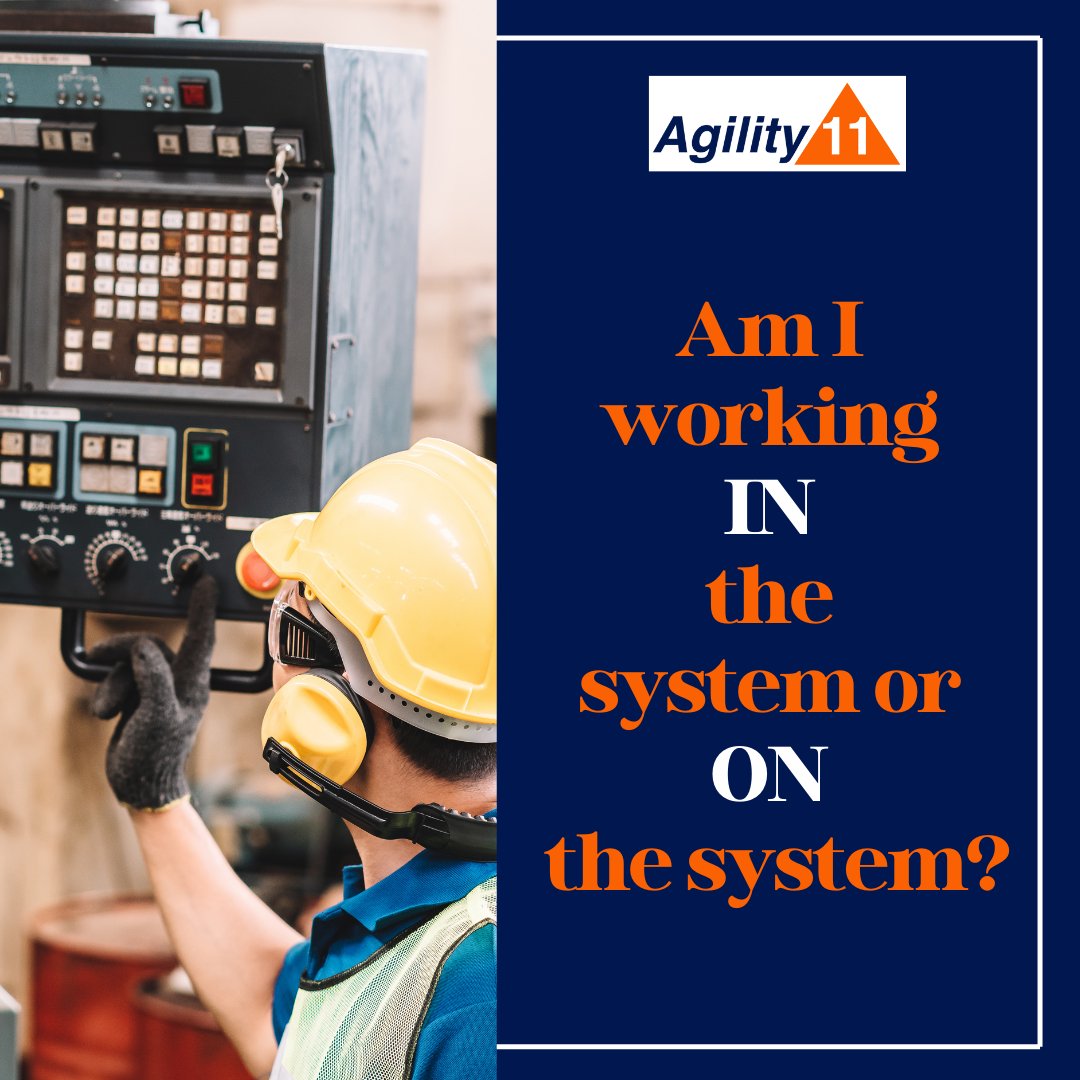 Leaders: How much time do you spend working WITHIN your system vs. working to IMPROVE the system? 

Learn the right balance &amp; powerful tools for systemic organizational improvements in our Certified Agile Leadership® workshop: agility11.com/cal 

#leadership #impact #gemba