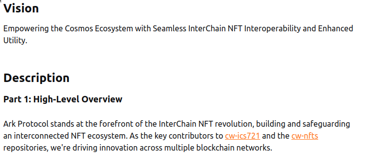 arkprotocol's tweet photo. 2/9 π Quick summary
@ArkProtocol provides an #InterChainNFTHub with #InterChainNFT utilities across @cosmos. Details here:πhttps://t.co/InCOf5LKdy
Check all projects and BUIDL submissions here: https://t.co/ux2nNLBFiT
MACI Voting guide (at 33m52s): https://t.co/lu1y2b2Wl4 https://t.co/kSPSvaxRfl